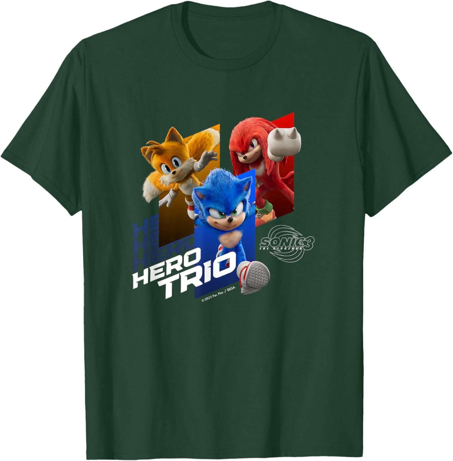 Sonic The Hedgehog 3 - "Hero Trio T-Shirt - T-Shirt | Forest