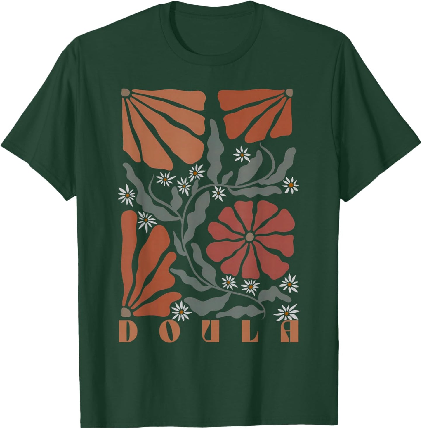 Boho Floral Doula OB Nurse Coach Lactation Consultant T-Shirt - T-Shirt | Forest