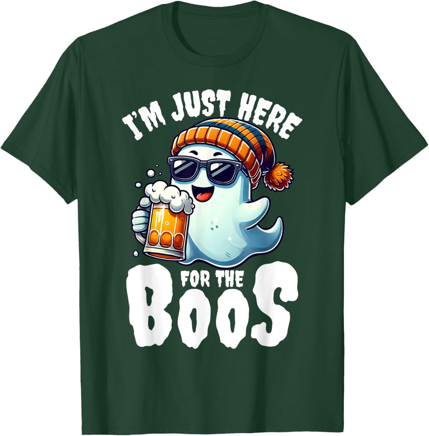 I'm Just Here For The Boos Funny Halloween Drinking Party T-Shirt - T-Shirt | Forest