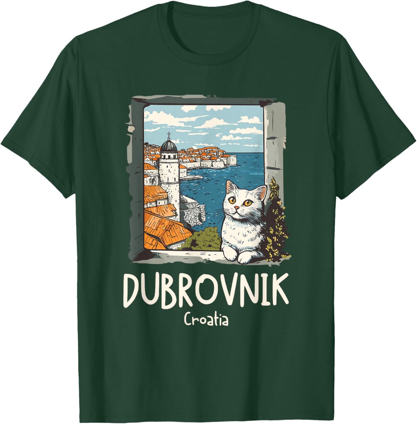 Dubrovnik Croatia Cat / Dubrovnik T-Shirt - T-Shirt | Forest