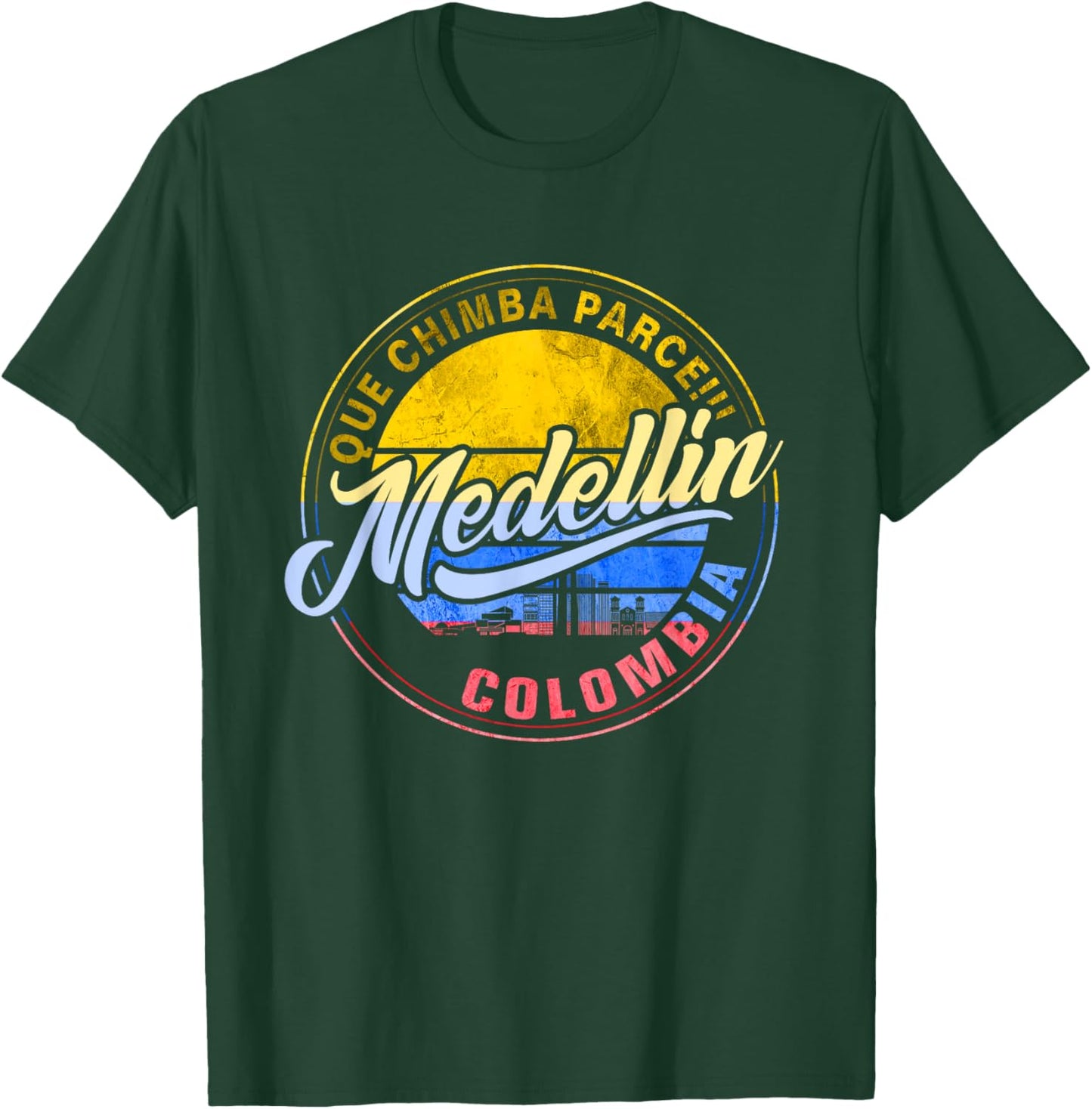 Que Chimba Parce Medellin Colombia Flag Medallo T-Shirt - T-Shirt | Forest