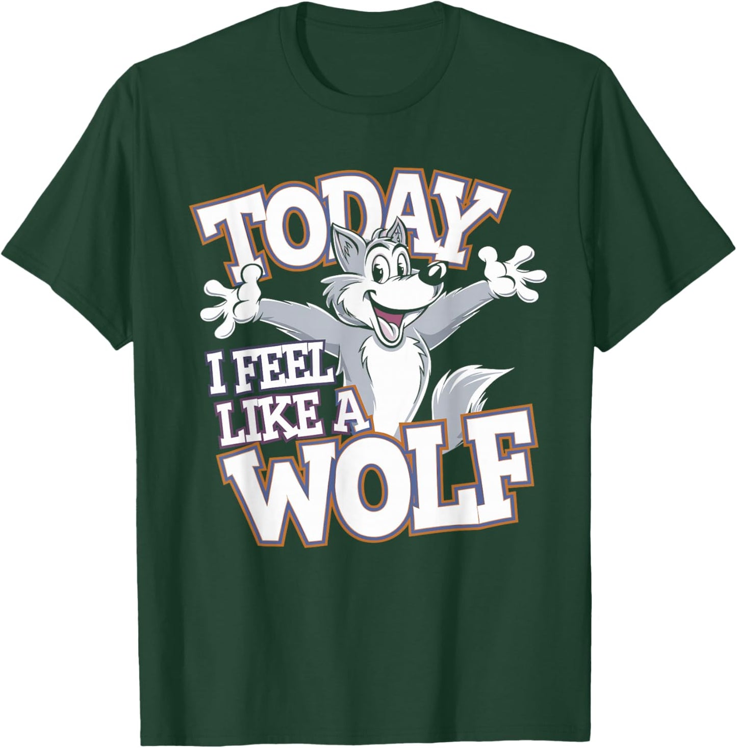 Childrens Today I feel like a Wolf Fun Animal Cool Wolves T-Shirt - T-Shirt | Forest