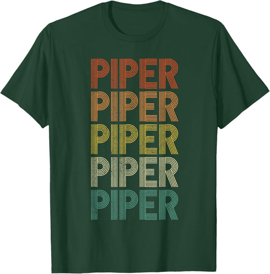 Piper Vintage Retro T-Shirt - T-Shirt | Forest