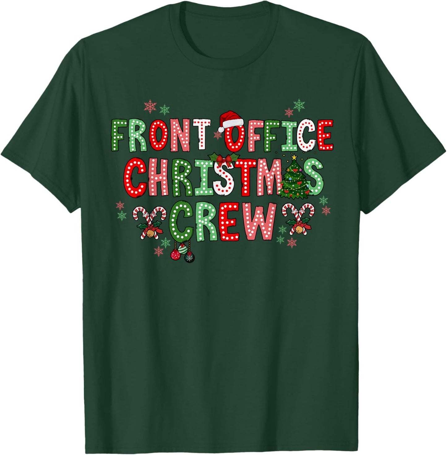 Front Office Squad Christmas Office Staff Admin Medical T-Shirt - T-Shirt | Forest