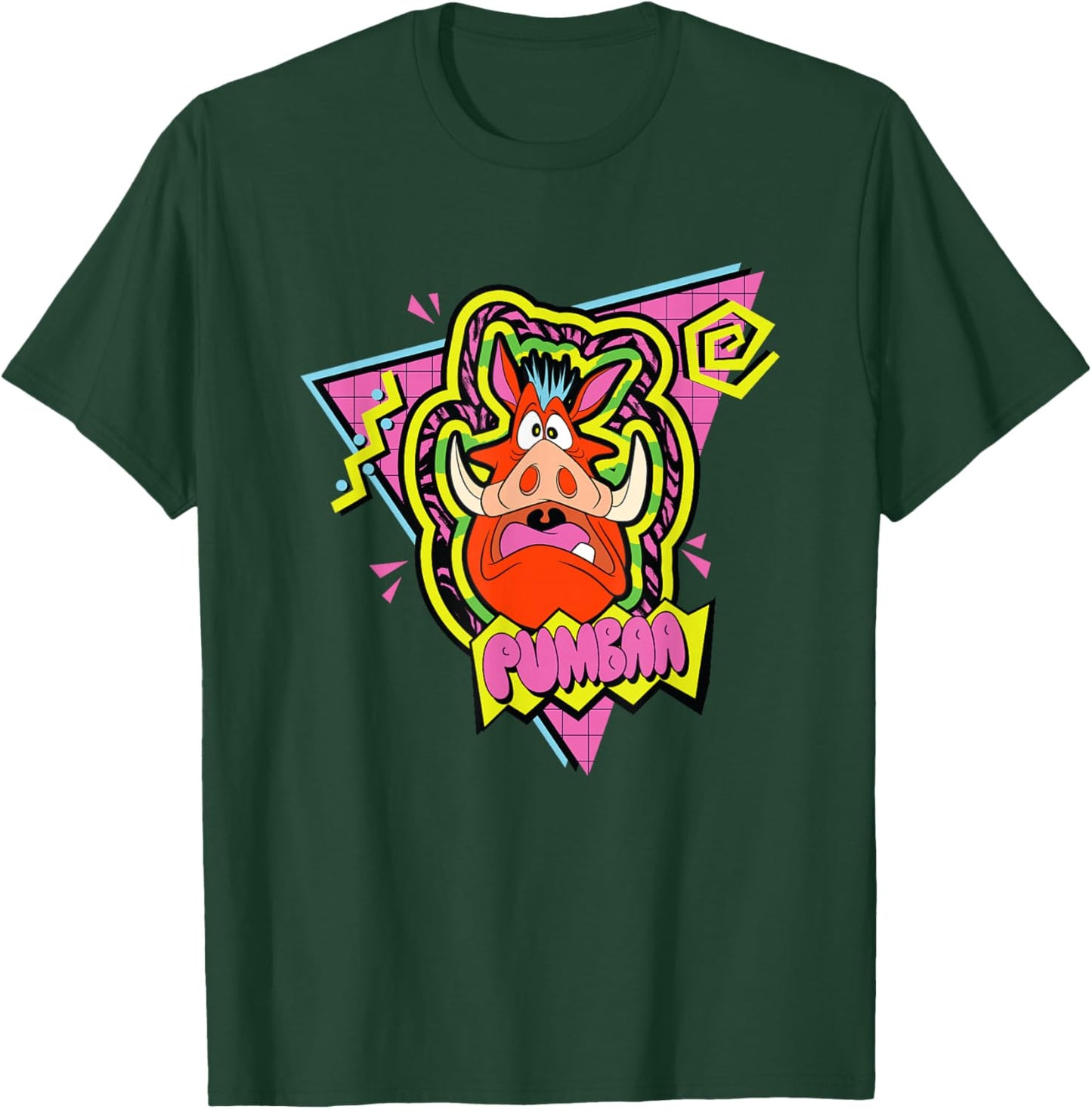 Disney The Lion King Scared Pumba 90's Retro Chest Logo T-Shirt - T-Shirt | Forest