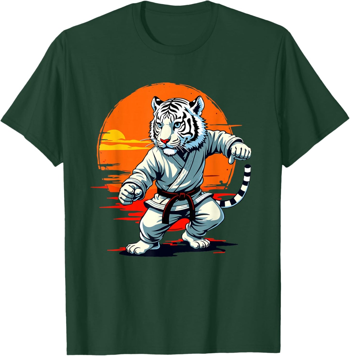 Shotokan Karate Fighter Martial Arts Tiger Funny Karate T-Shirt - T-Shirt | Forest