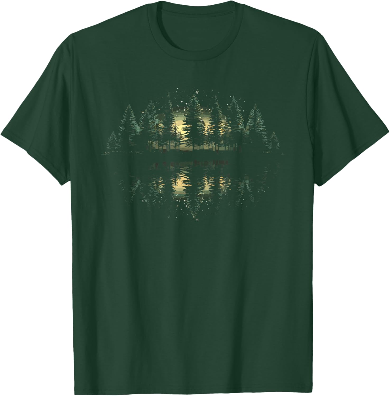 Nature Reflection Forest Trees Outdoor Wildlife T-Shirt - T-Shirt | Forest
