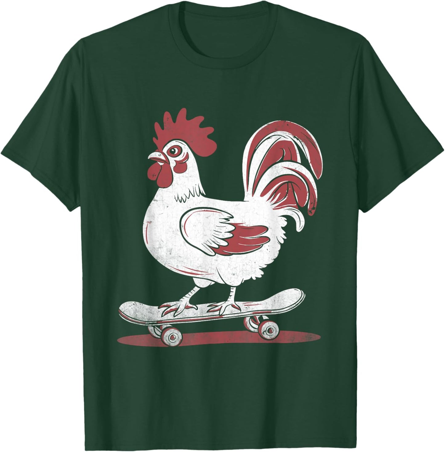 Chicken Skateboarder Skateboarding Skateboarder Skateboard T-Shirt - T-Shirt | Forest