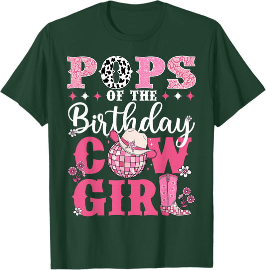 Pops Of The Birthday Cow-Girl Western Rodeo Bday Party T-Shirt - T-Shirt | Forest