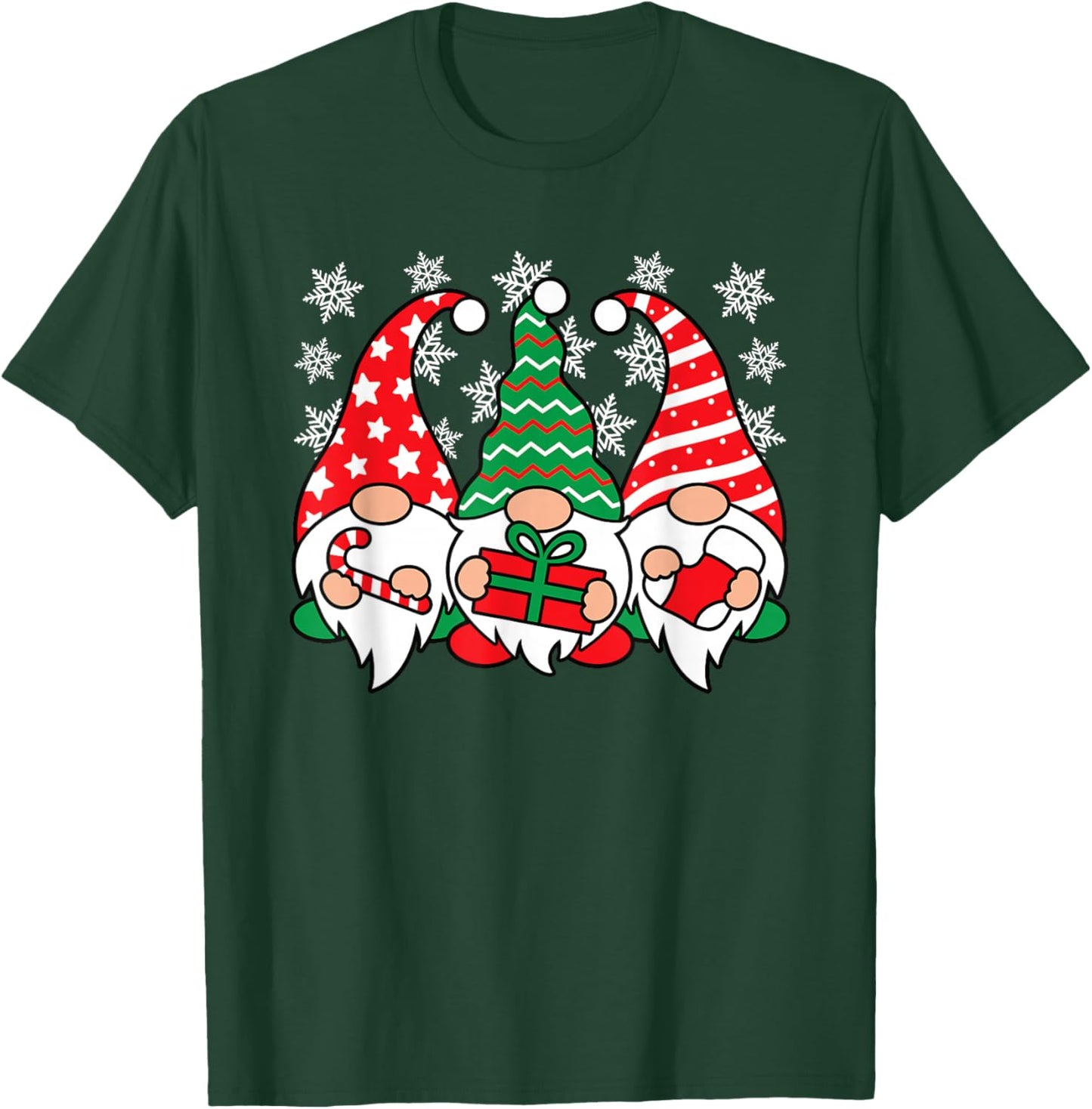 Funny Christmas Gnomes Xmas Gnome Men Women Kids T-Shirt - T-Shirt | Forest