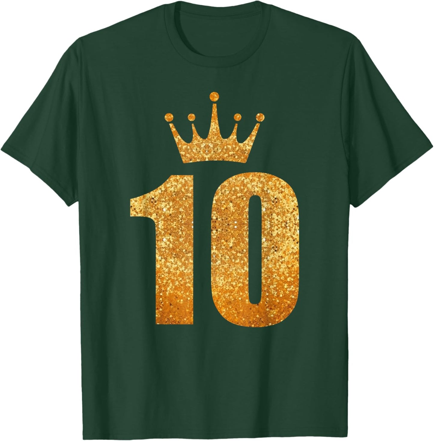 10th Golden Birthday King Queen Prince Princess 10 Years Old T-Shirt - T-Shirt | Forest
