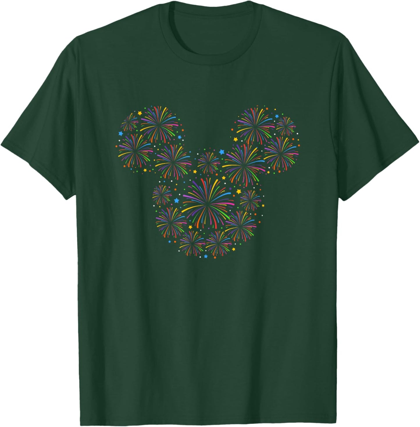 Disney Mickey And Friends Firework Mickey Silhouette Logo T-Shirt - T-Shirt | Forest
