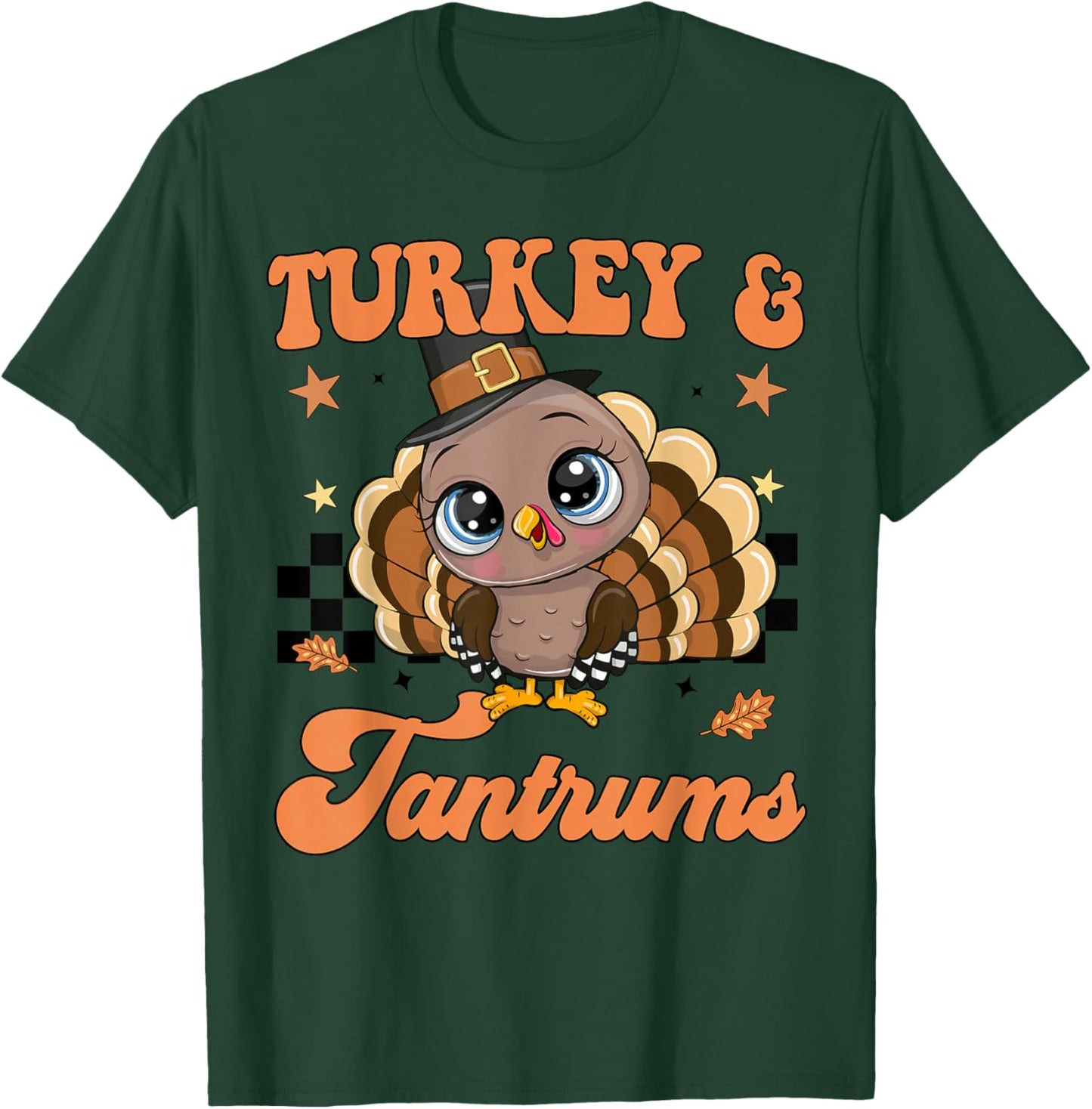Toddler Girl Thanksgiving Trot Turkey Tantrum Outfit Costume T-Shirt - T-Shirt | Forest