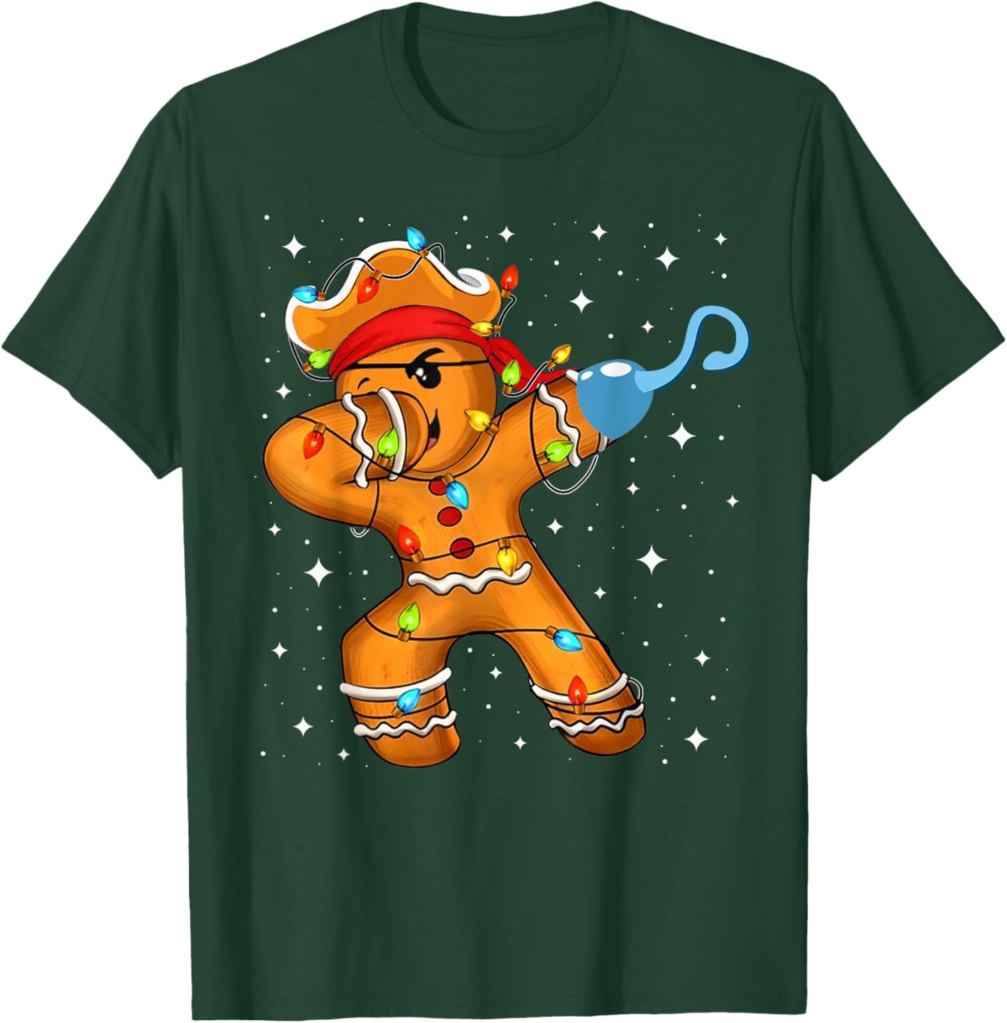 Funny Dabbing Gingerbread Pirate Christmas Dab Dance Men Boy T-Shirt - T-Shirt | Forest