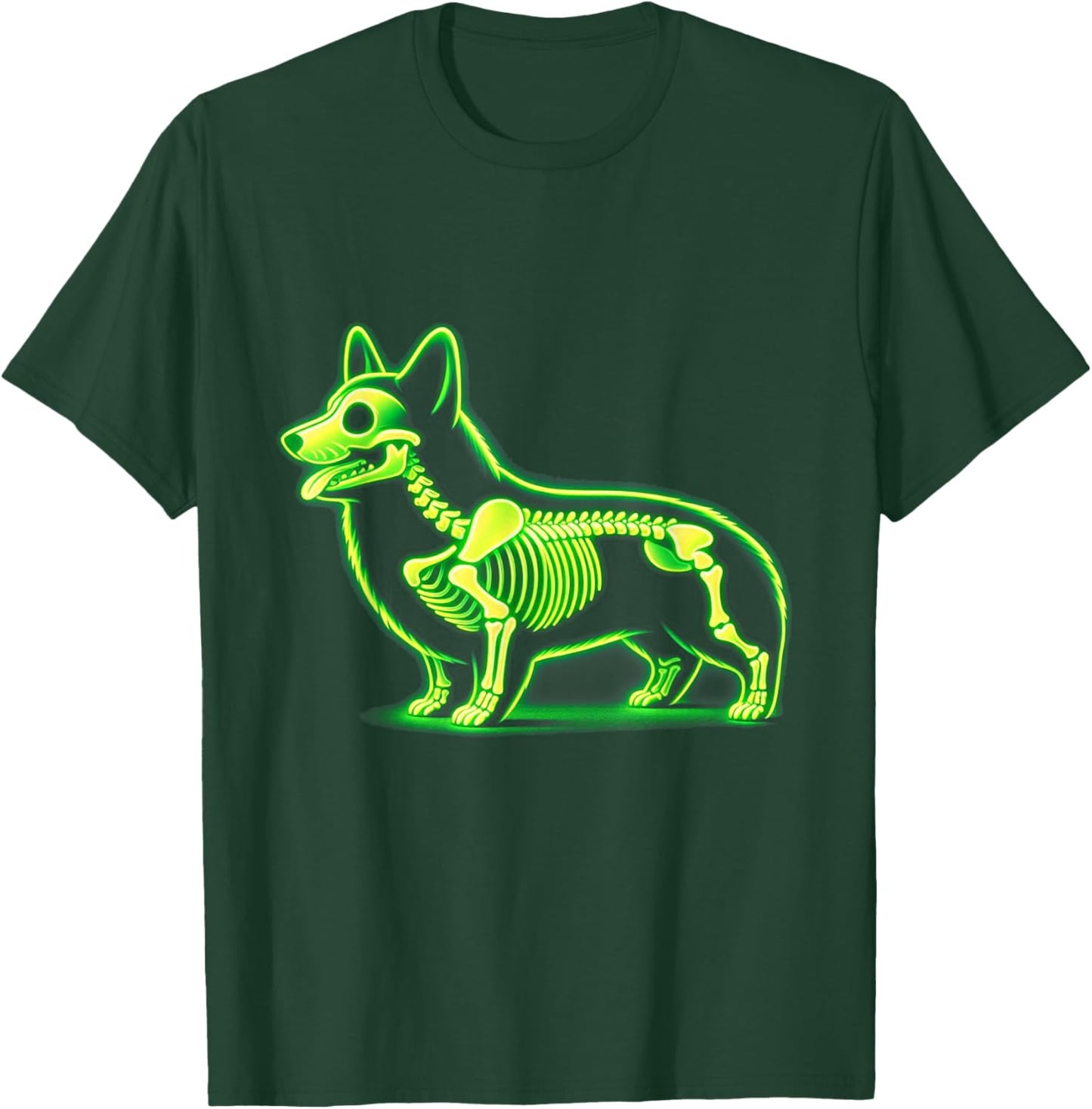 Corgi Skeleton Halloween Dog Lovers Rib Cage X-ray Men Women Kids T-Shirt - T-Shirt | Forest