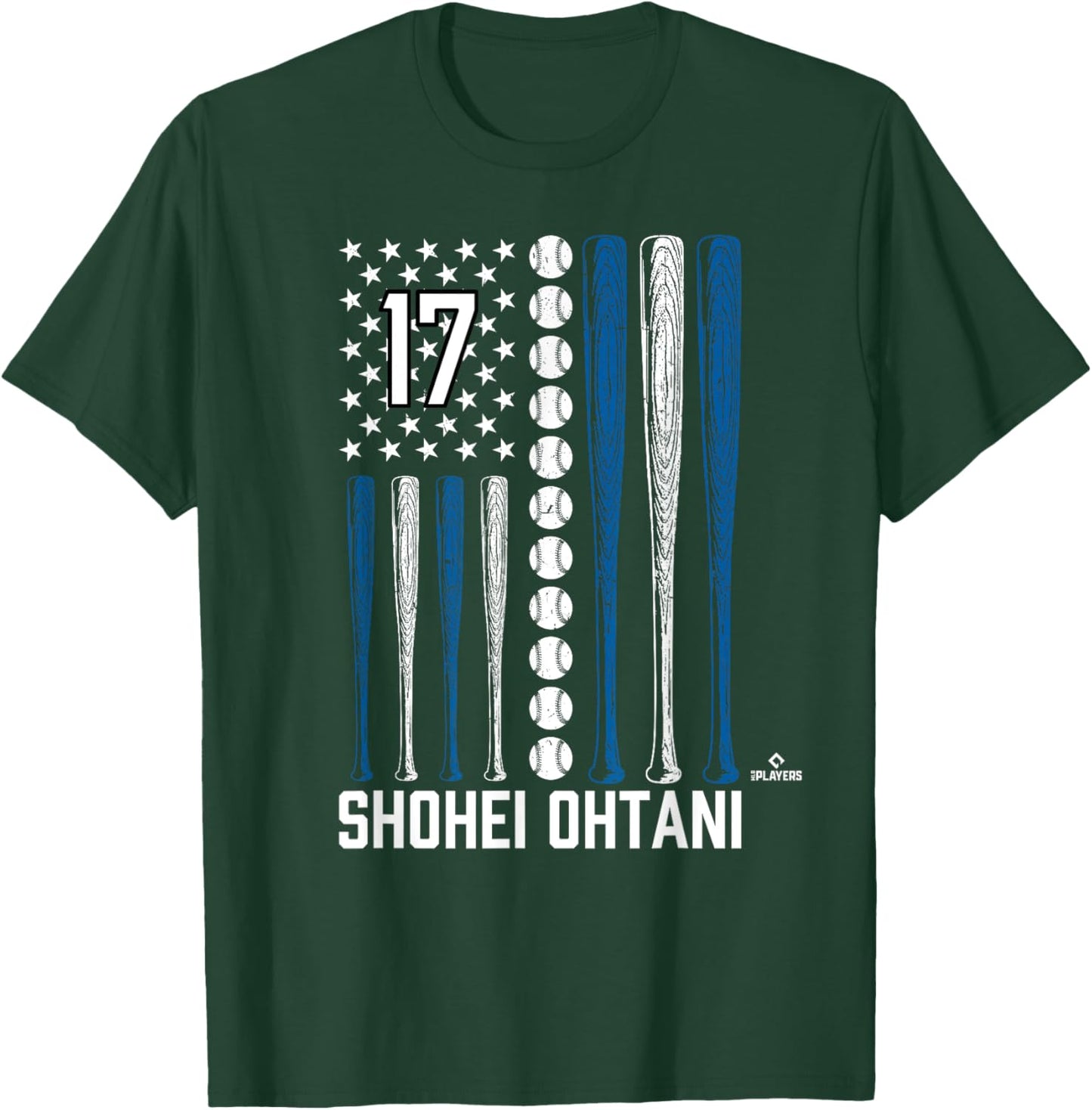 Baseball American Flag Shohei Ohtani Los Angeles Baseball T-Shirt - T-Shirt | Forest