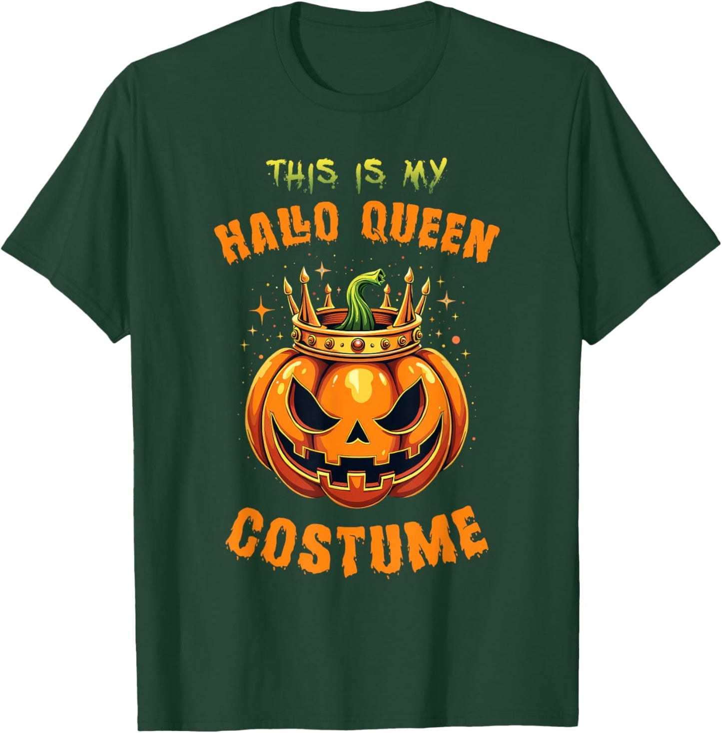 This is My Hallo-Queen Costume Halloween Pumpkin T-Shirt - T-Shirt | Forest