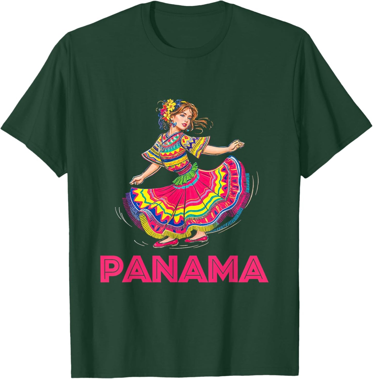 Panama Dance Girl Traditional Culture Panama Pride T-Shirt - T-Shirt | Forest