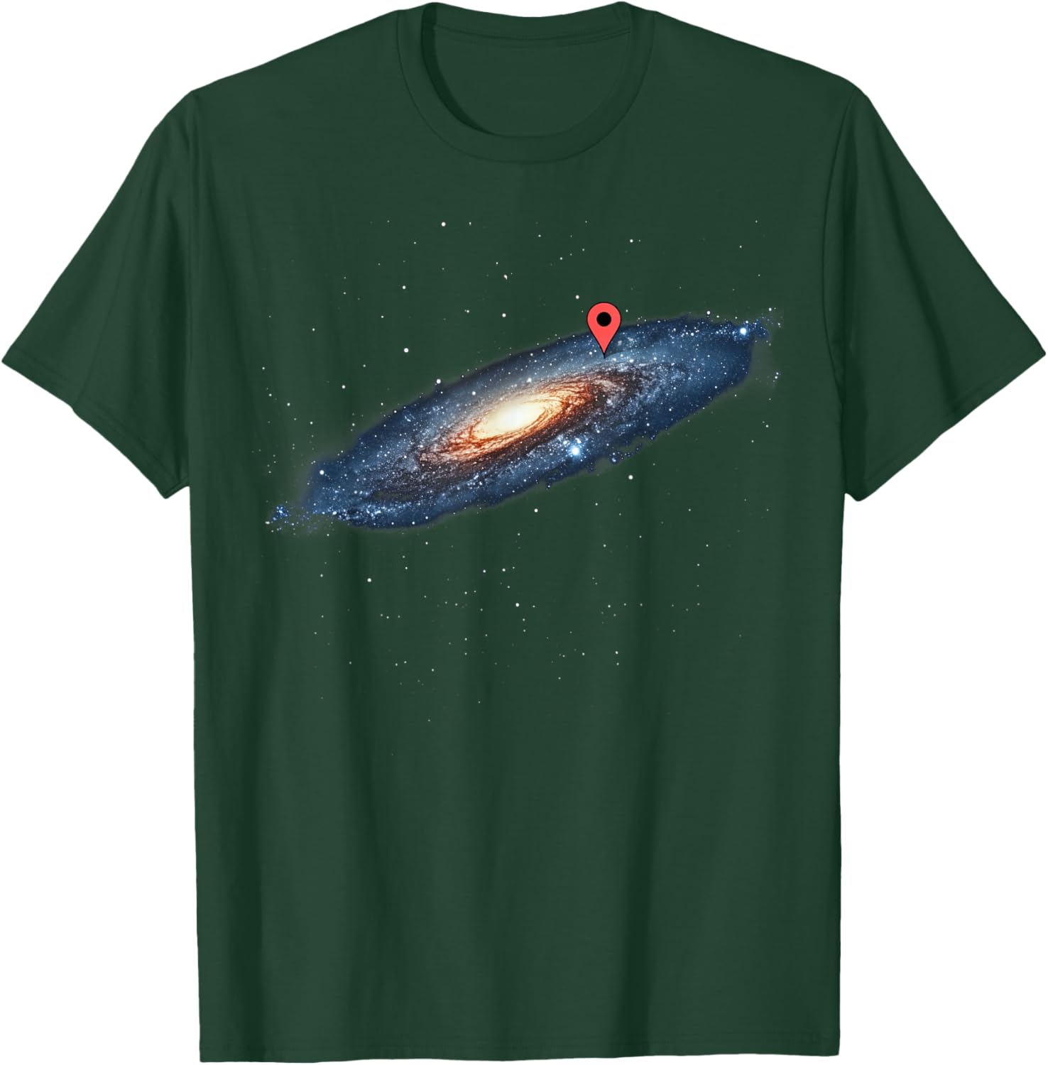 Milky Way Galaxy Universe Location Pin Space Cosmic Funny T-Shirt - T-Shirt | Forest