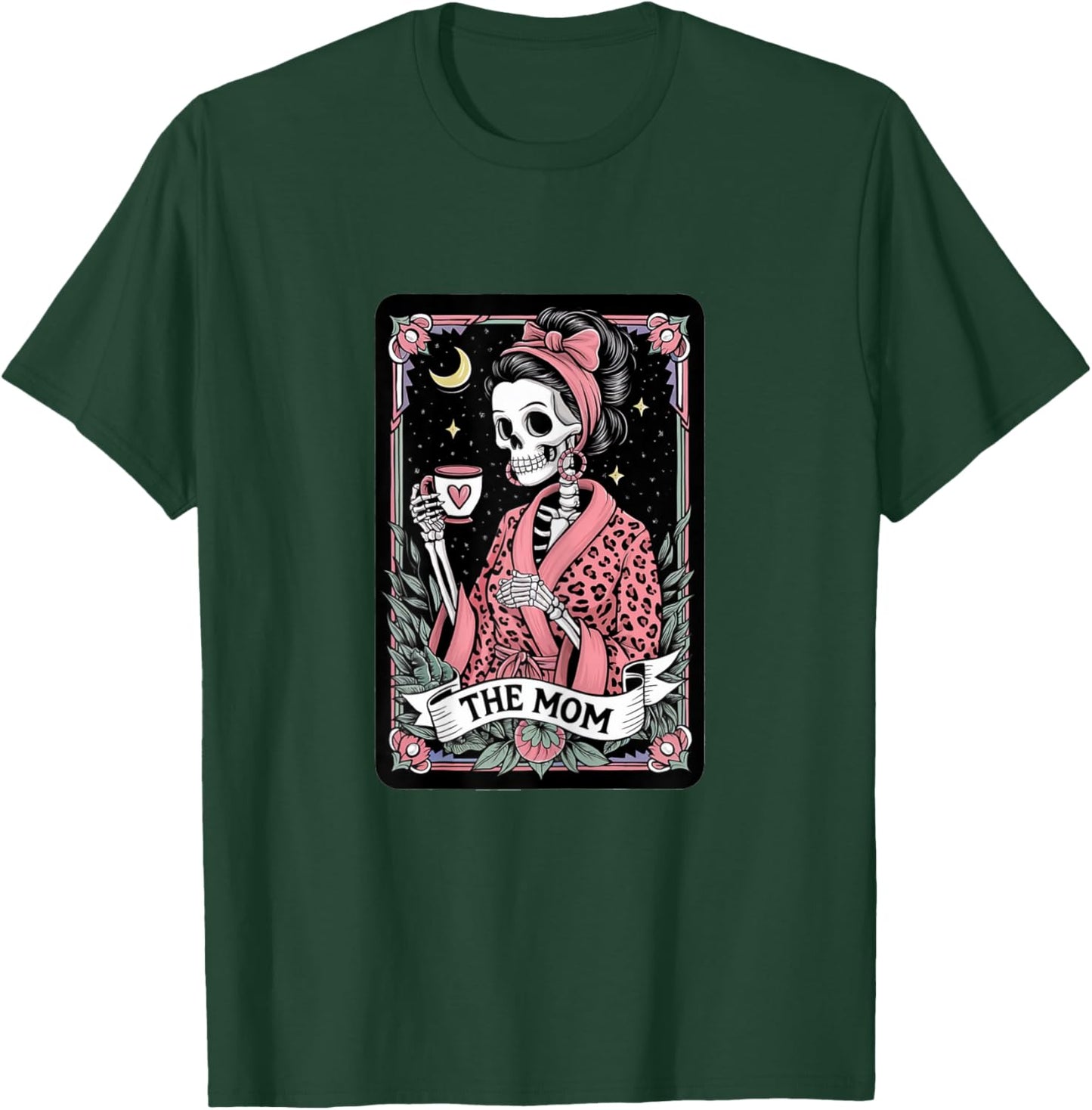 Gothic Tarot Cards Clothes The Mom Tarot Card Mama Graphic Vintage Goth Mommy Skeleton X-Small Black Short Sleeve T-Shirt - T-Shirt | Forest