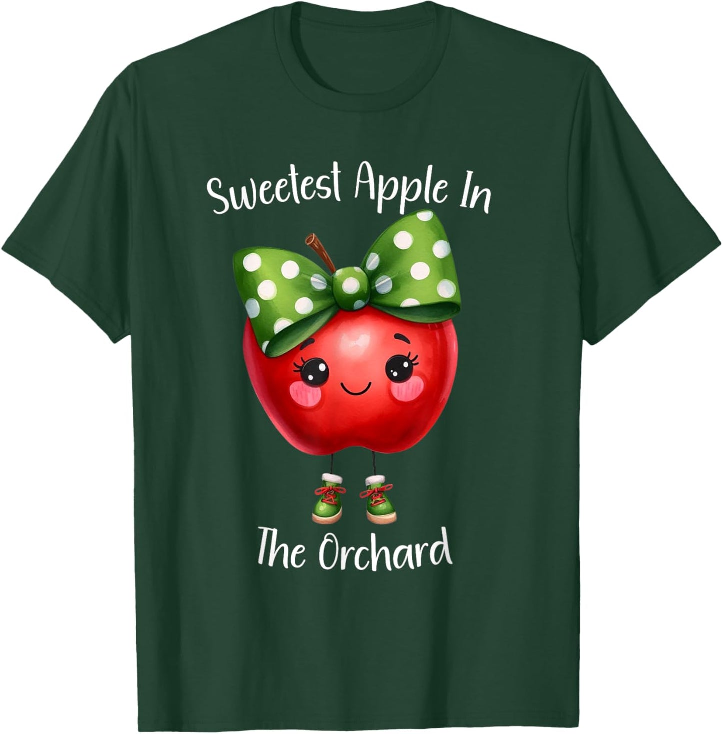 Sweetest Apple In The Orchard Girl Kids Fall Apple Picking T-Shirt - T-Shirt | Forest