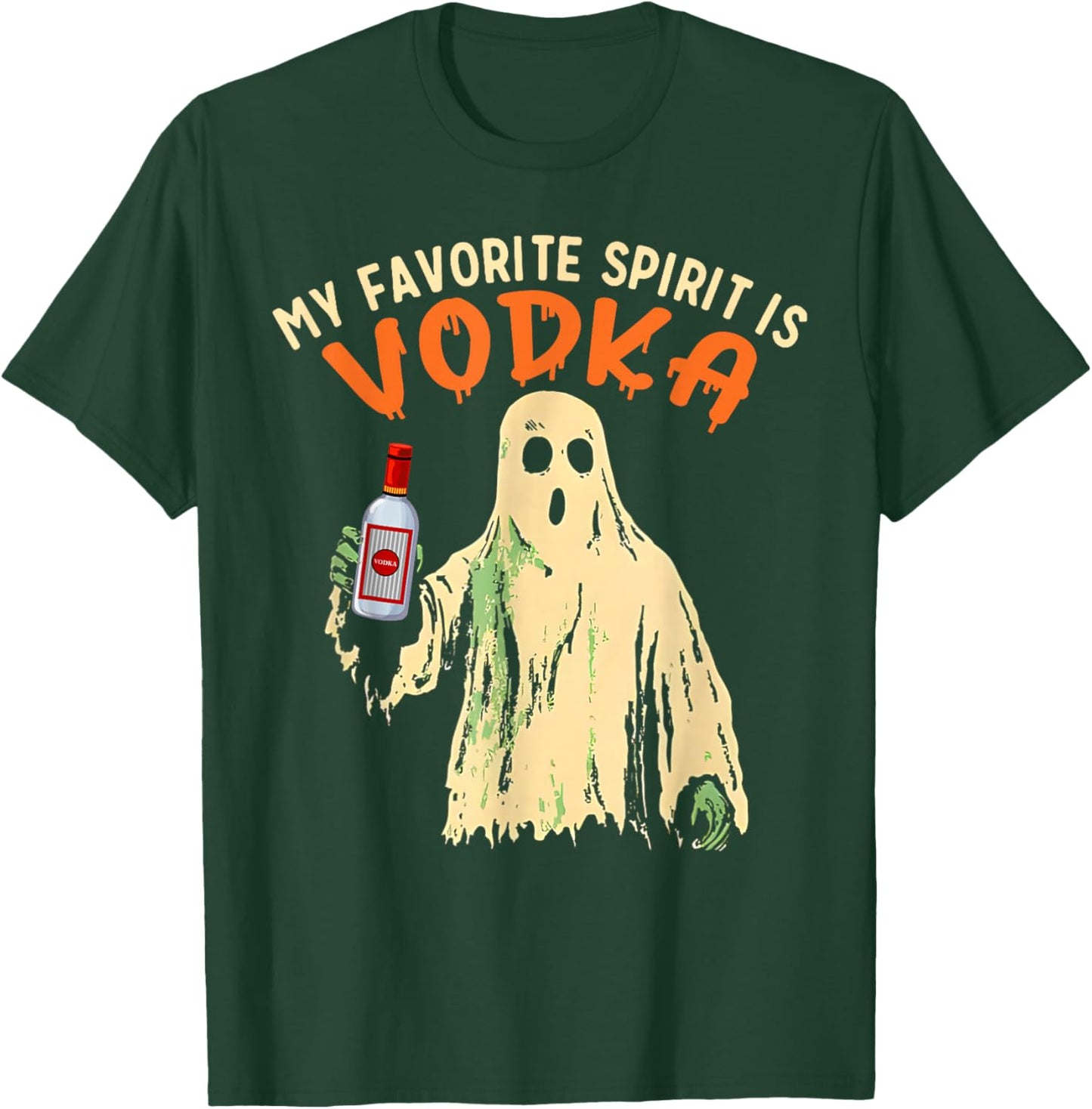 My Favorite Spirit is Vodka Funny Halloween Party Adult T-Shirt - T-Shirt | Forest
