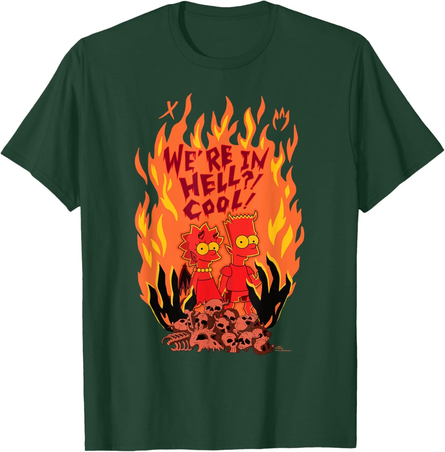 The Simpsons Halloween Bart and Lisa “We’re in Hell? Cool!” T-Shirt - T-Shirt | Forest