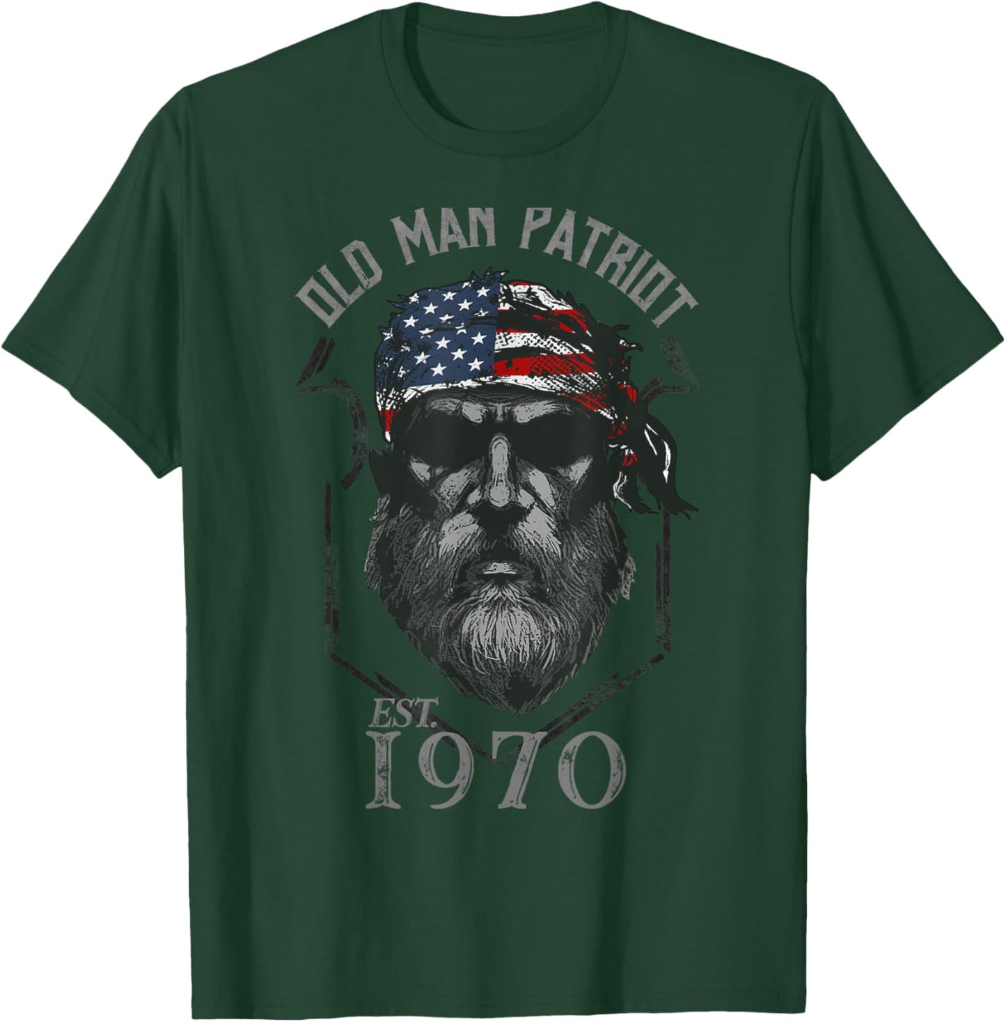 1970 Old Man Patriot T-Shirt - T-Shirt | Forest