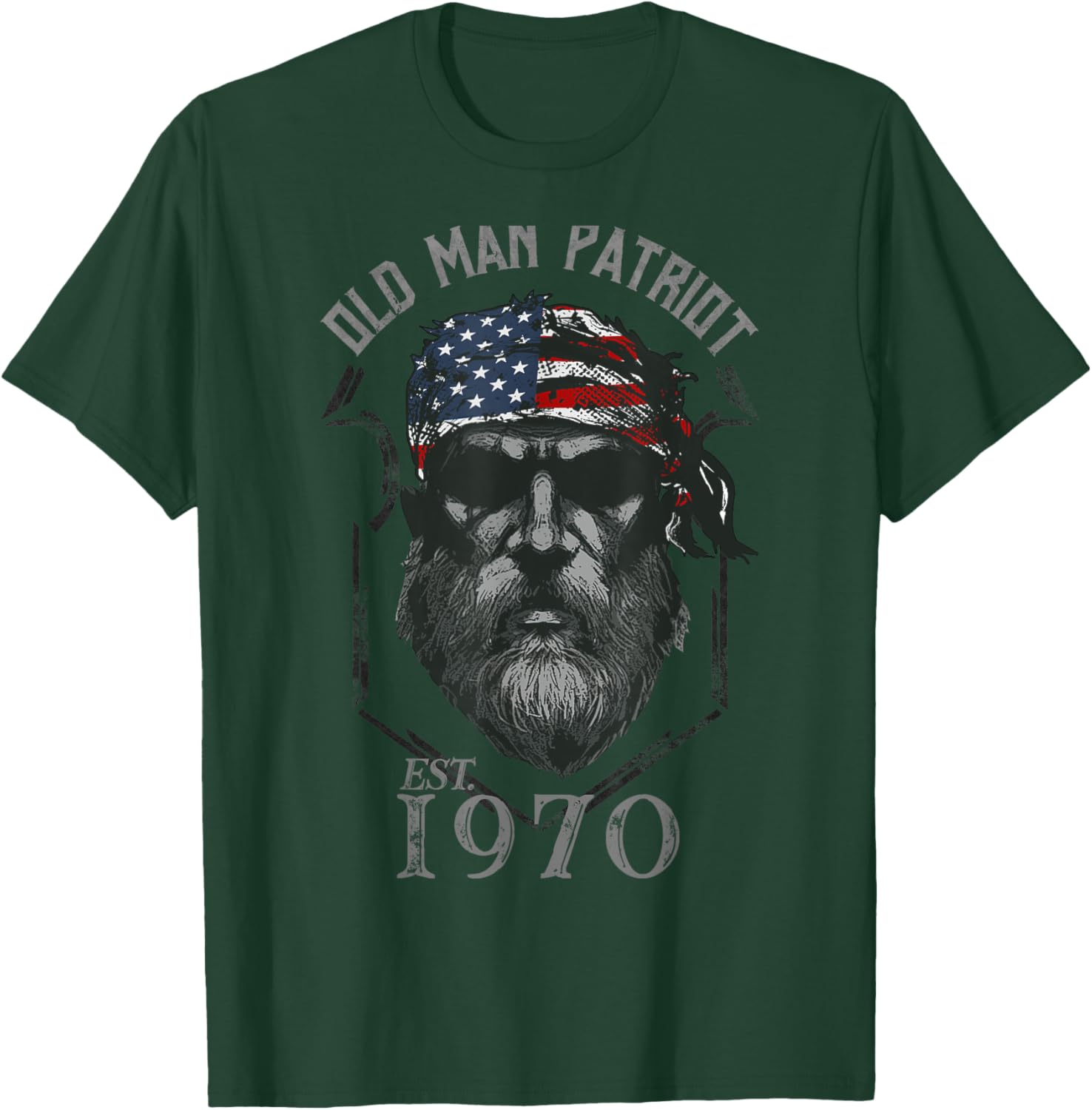 1970 Old Man Patriot T-Shirt - T-Shirt | Forest