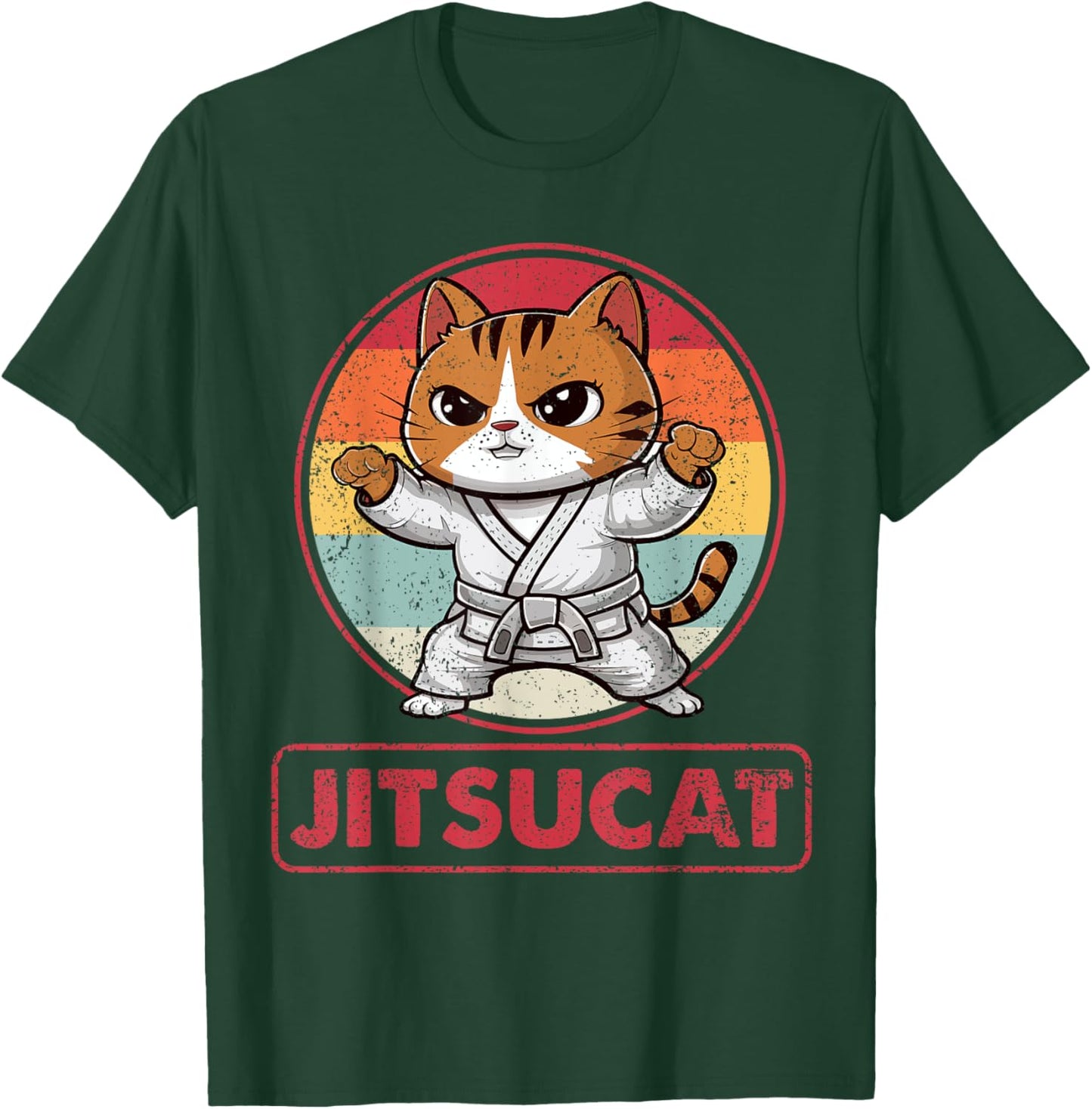 Jiu Jitsu Cat Lover Kitten Brazilian BJJ Martial Arts MMA Men Women Kids T-Shirt - T-Shirt | Forest