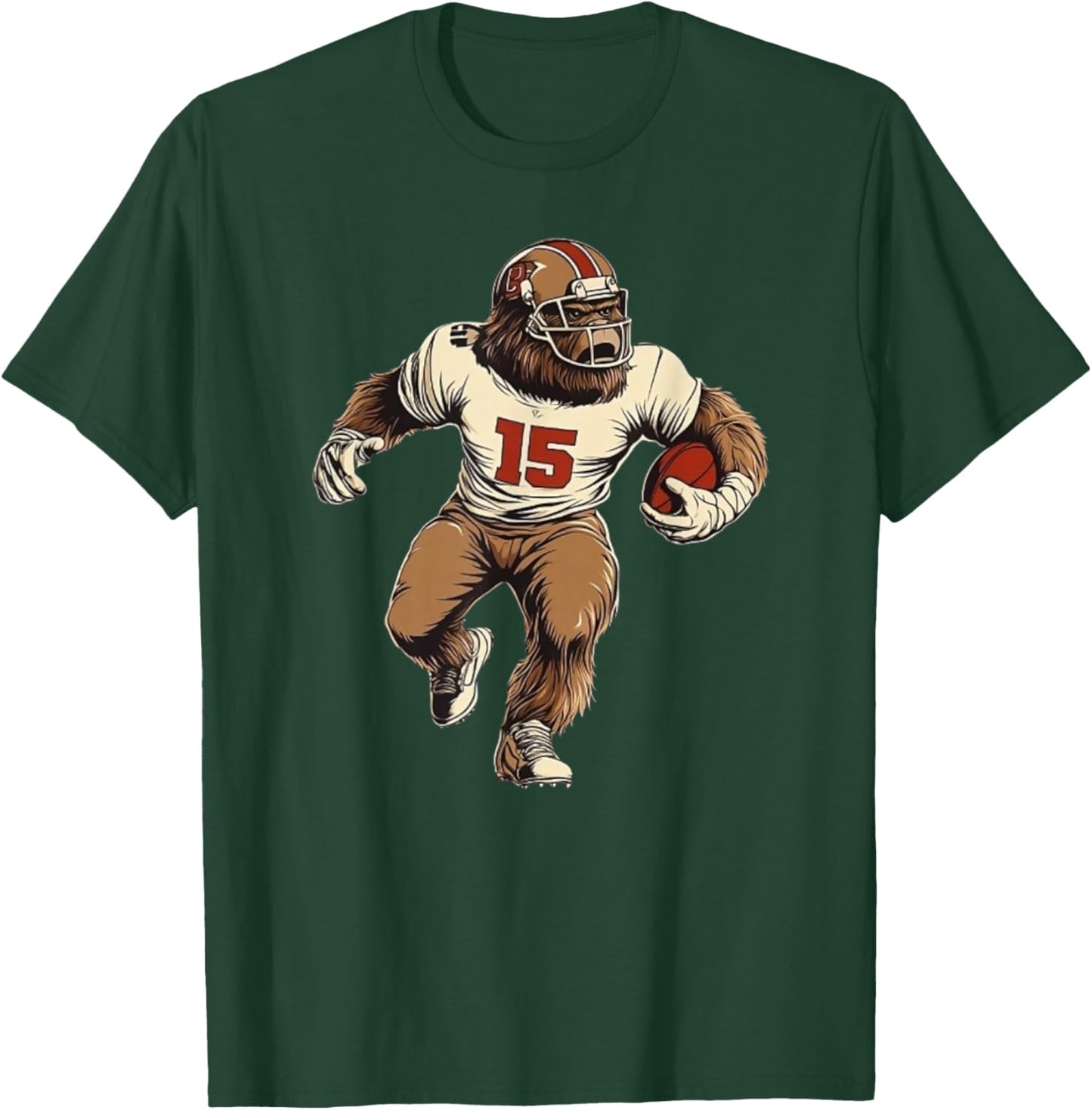 Funny Bigfoot Sasquatch Women Coach Player Football T-Shirt - T-Shirt | Forest