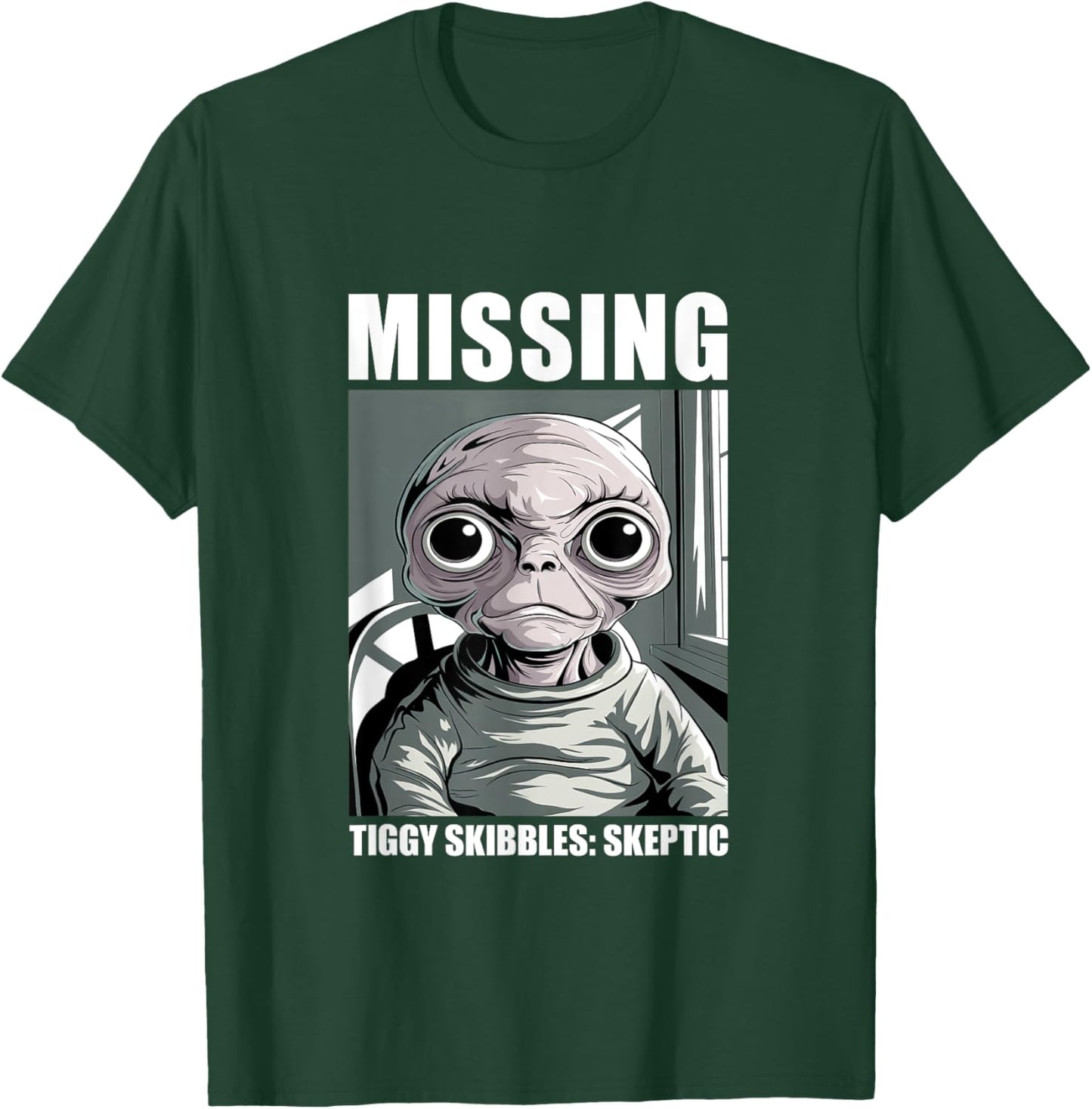 Tiggy Skibbles Missing Alien Skeptic Fan Art T-Shirt - T-Shirt | Forest