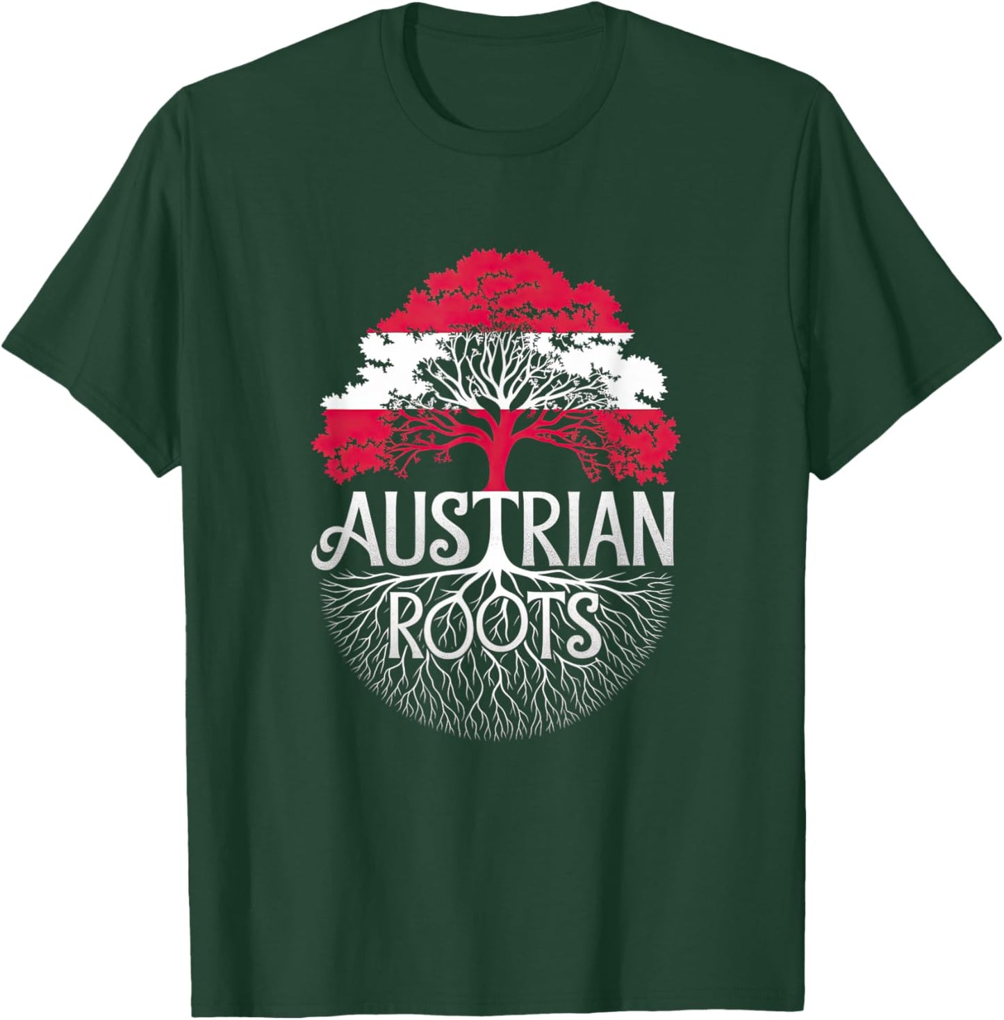 Austrian Roots - Austria Flag Colors Family Tree Souvenir T-Shirt - T-Shirt | Forest