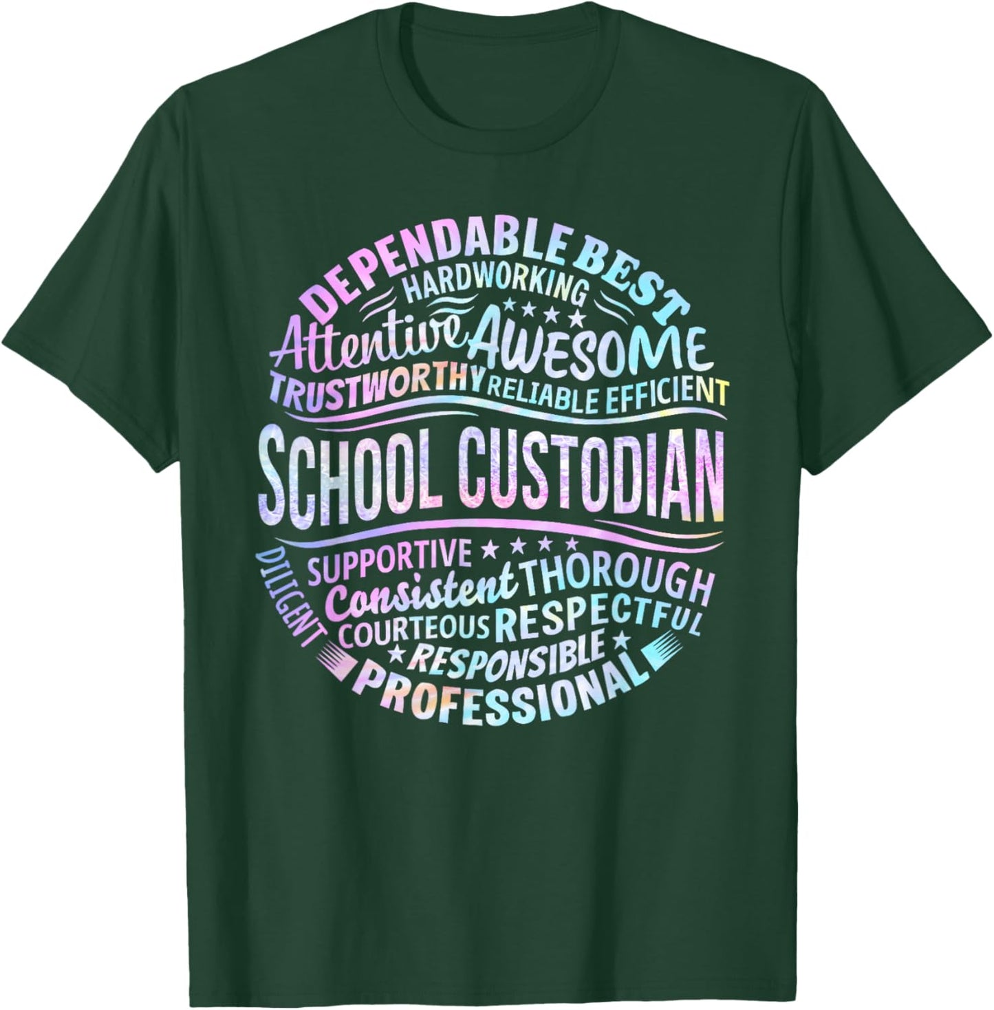 School Custodian Janitor Funny Appreciation Gift T-Shirt - T-Shirt | Forest