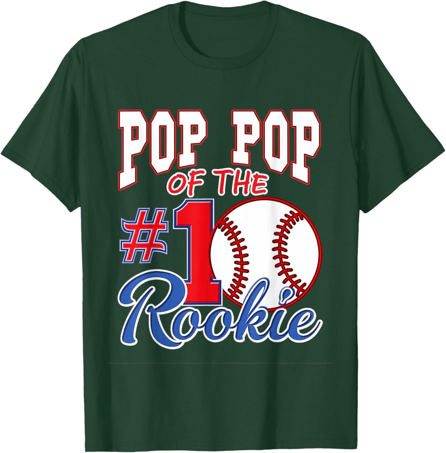 Retro Grandpa Pop Pop Of The Number 1 Rookie Baseball T-Shirt - T-Shirt | Forest