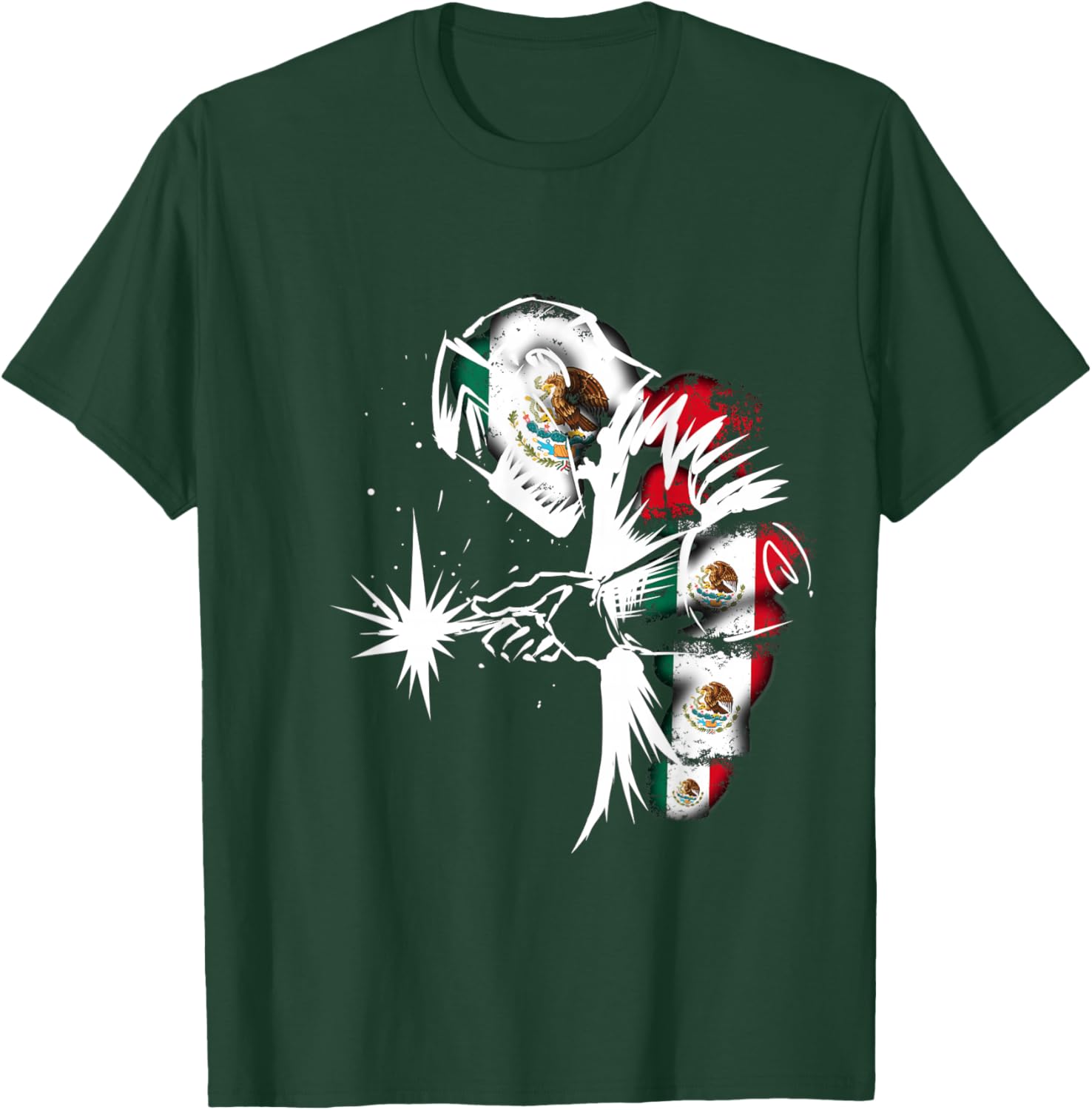 Mexican Welder. Mexican Flag T-Shirt - T-Shirt | Forest