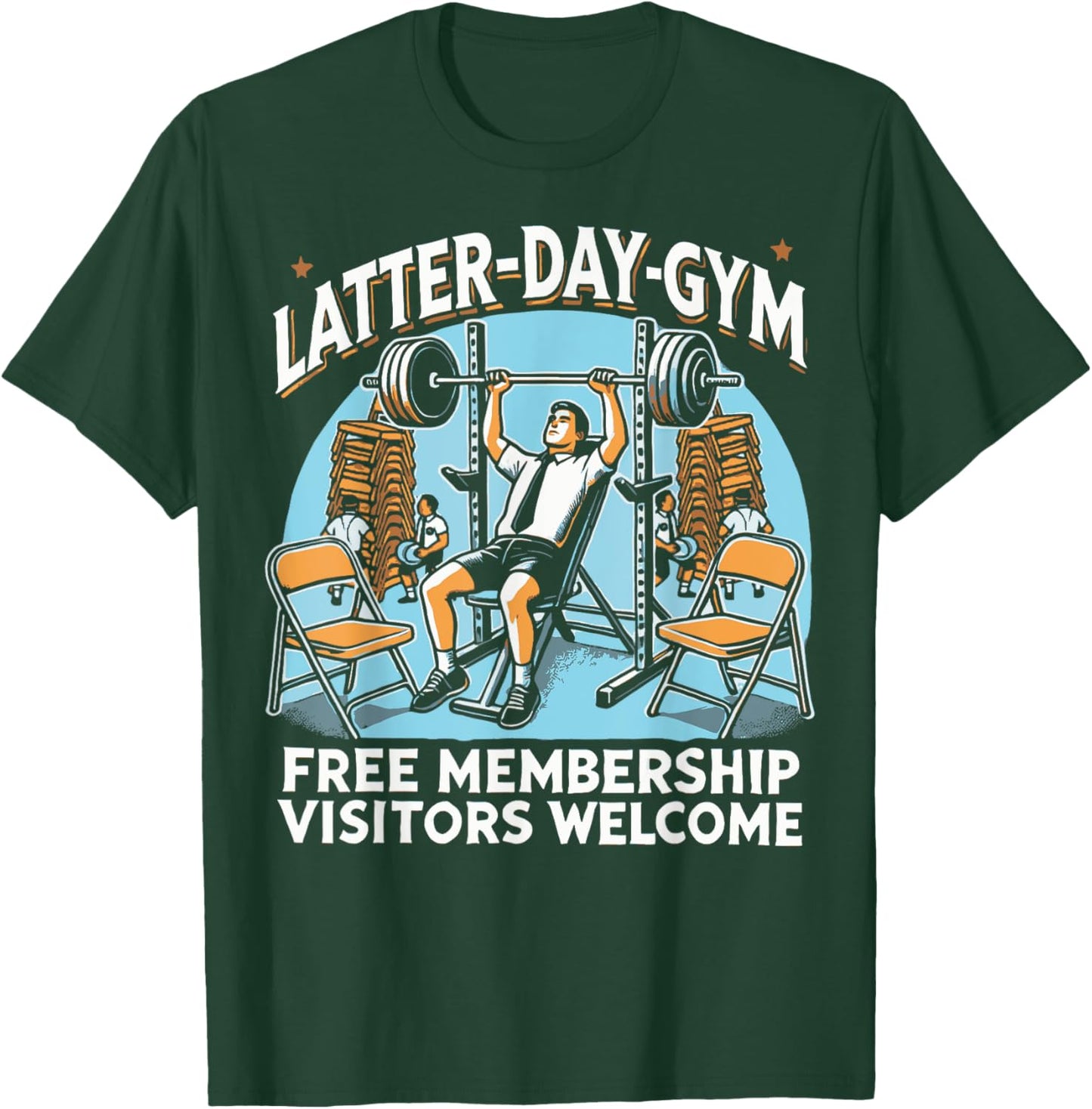 Latter-Day Gym Missionary LDS Church Funny Mormon T-Shirt - T-Shirt | Forest