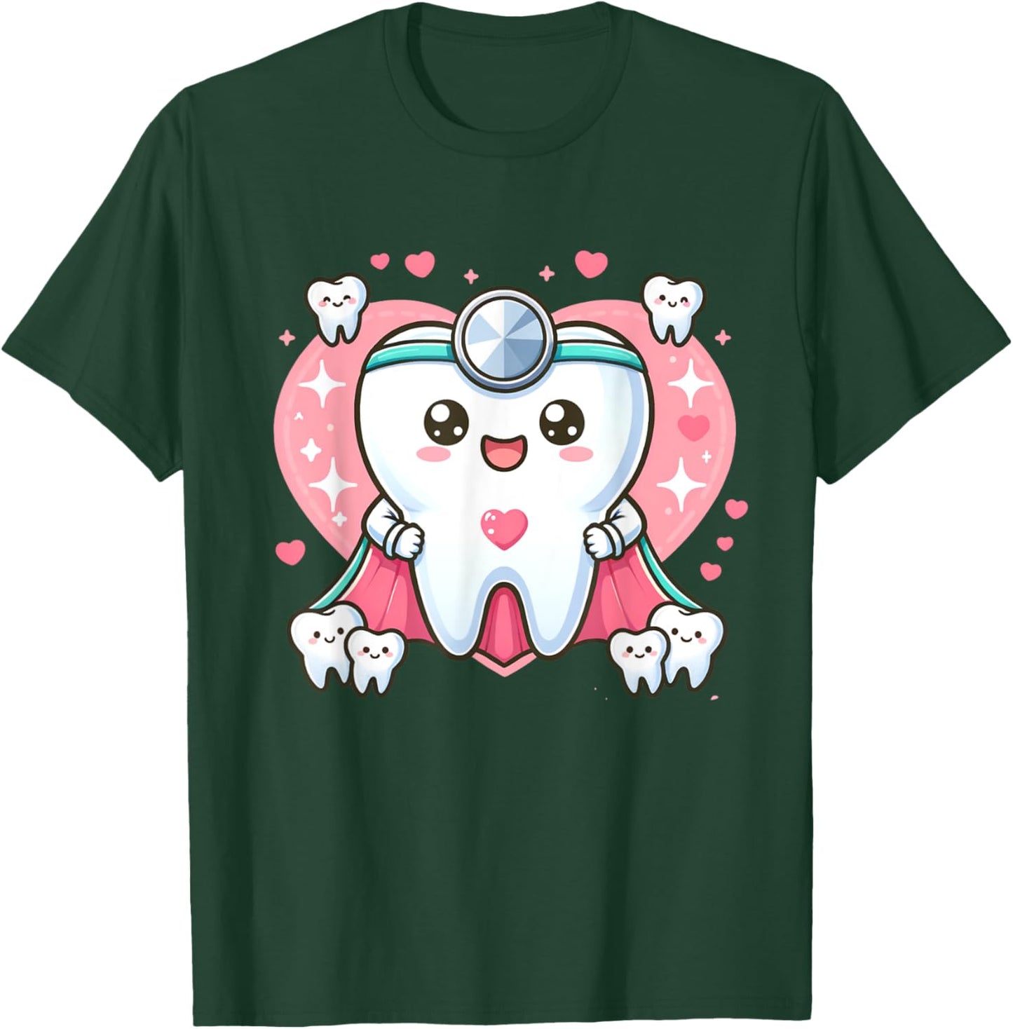 Cute Super Hero Dentist Superhero Tooth Doctor T-Shirt - T-Shirt | Forest