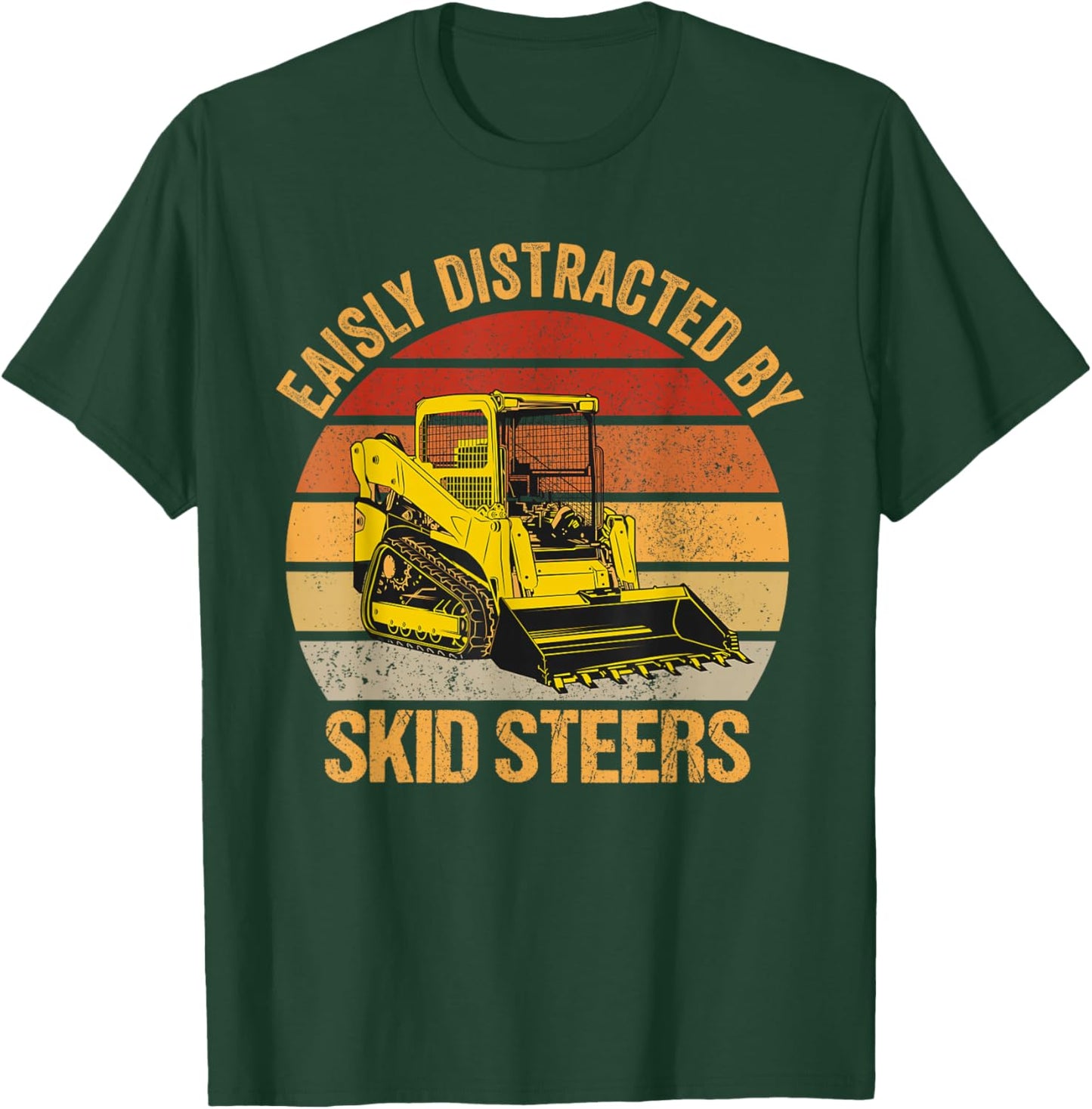 Retro Vintage Skid Steer Loader Operator T-Shirt - T-Shirt | Forest
