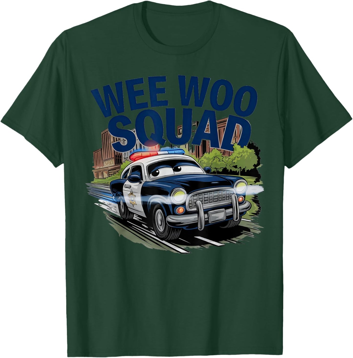 Wee Woo Squad Police Car Fan Humor For Kids Police Officer T-Shirt - T-Shirt | Forest