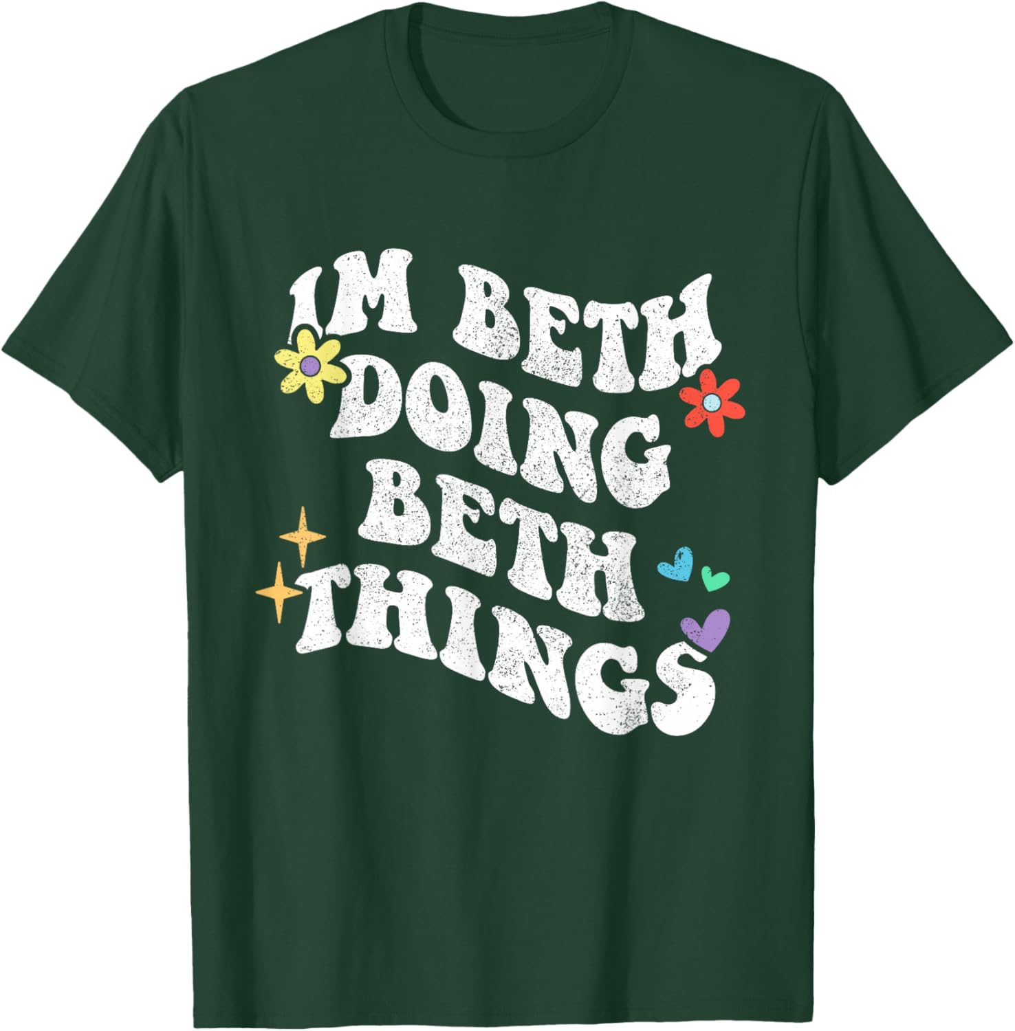 Retro Groovy Im Beth Doing Beth Things Funny Mother's Day T-Shirt - T-Shirt | Forest