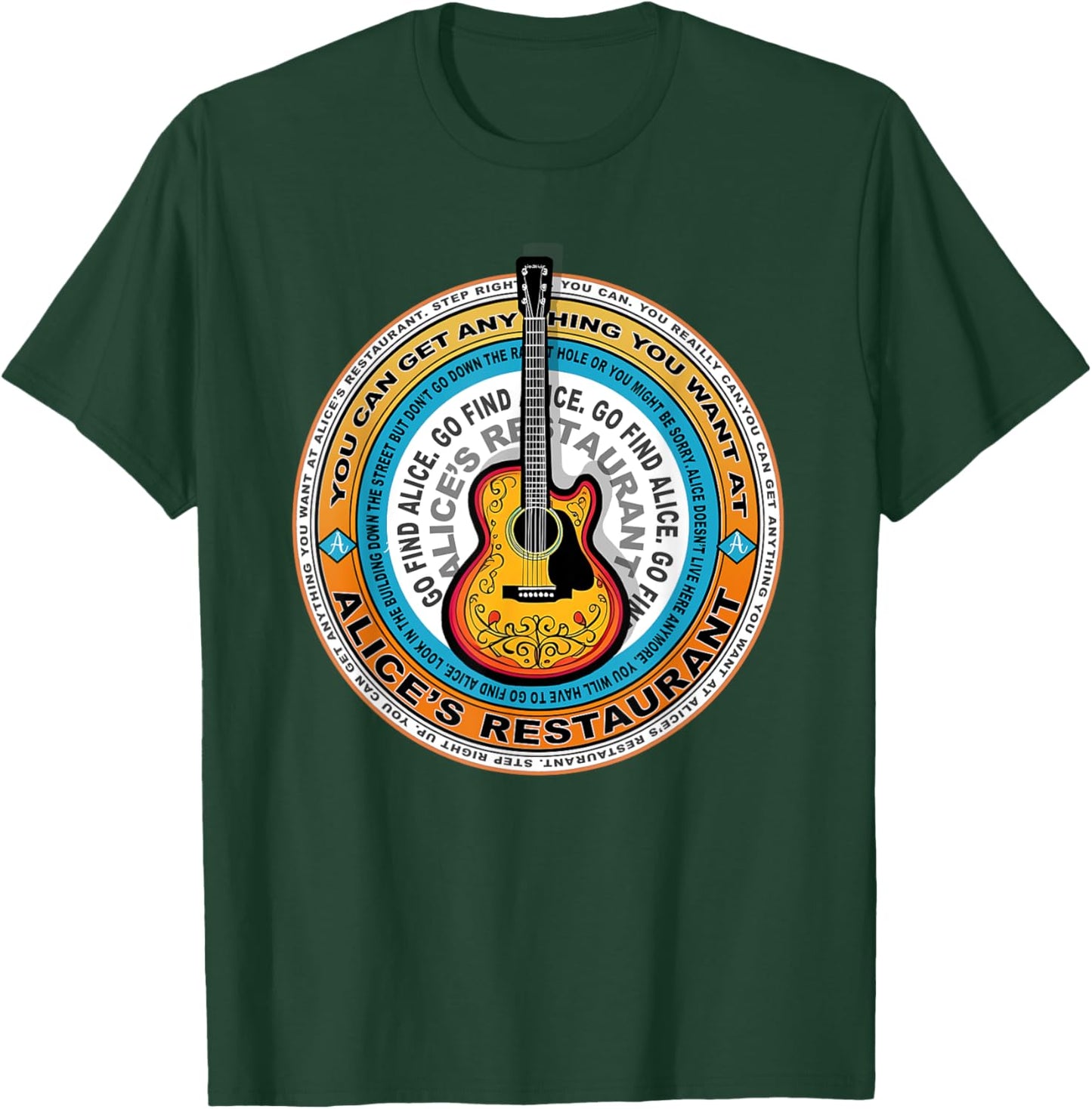 Alice's Restaurant Guitar Music T-Shirt - T-Shirt | Forest