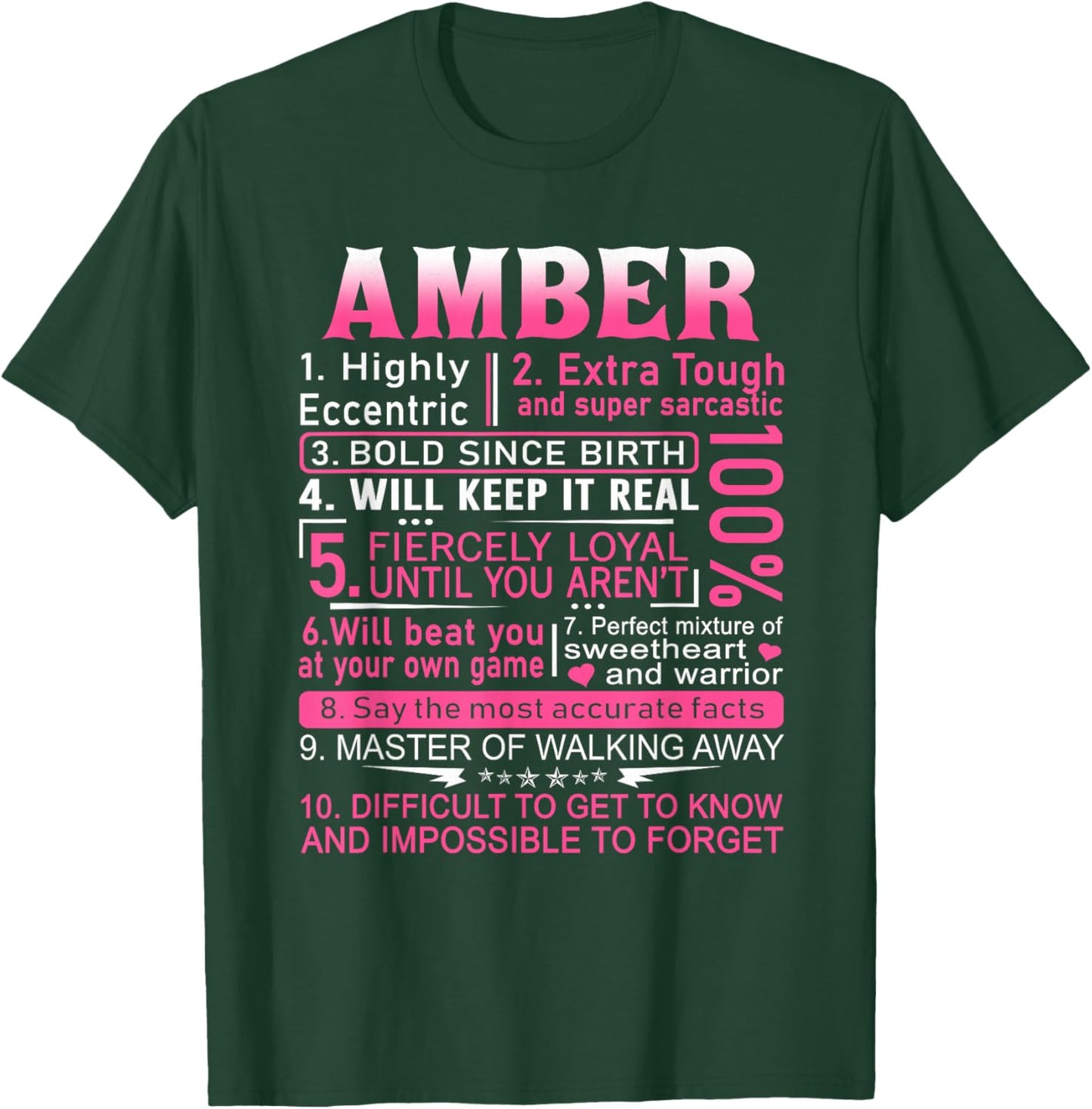 Amber Name Shirt Personalized Amber First Name T-Shirt - T-Shirt | Forest