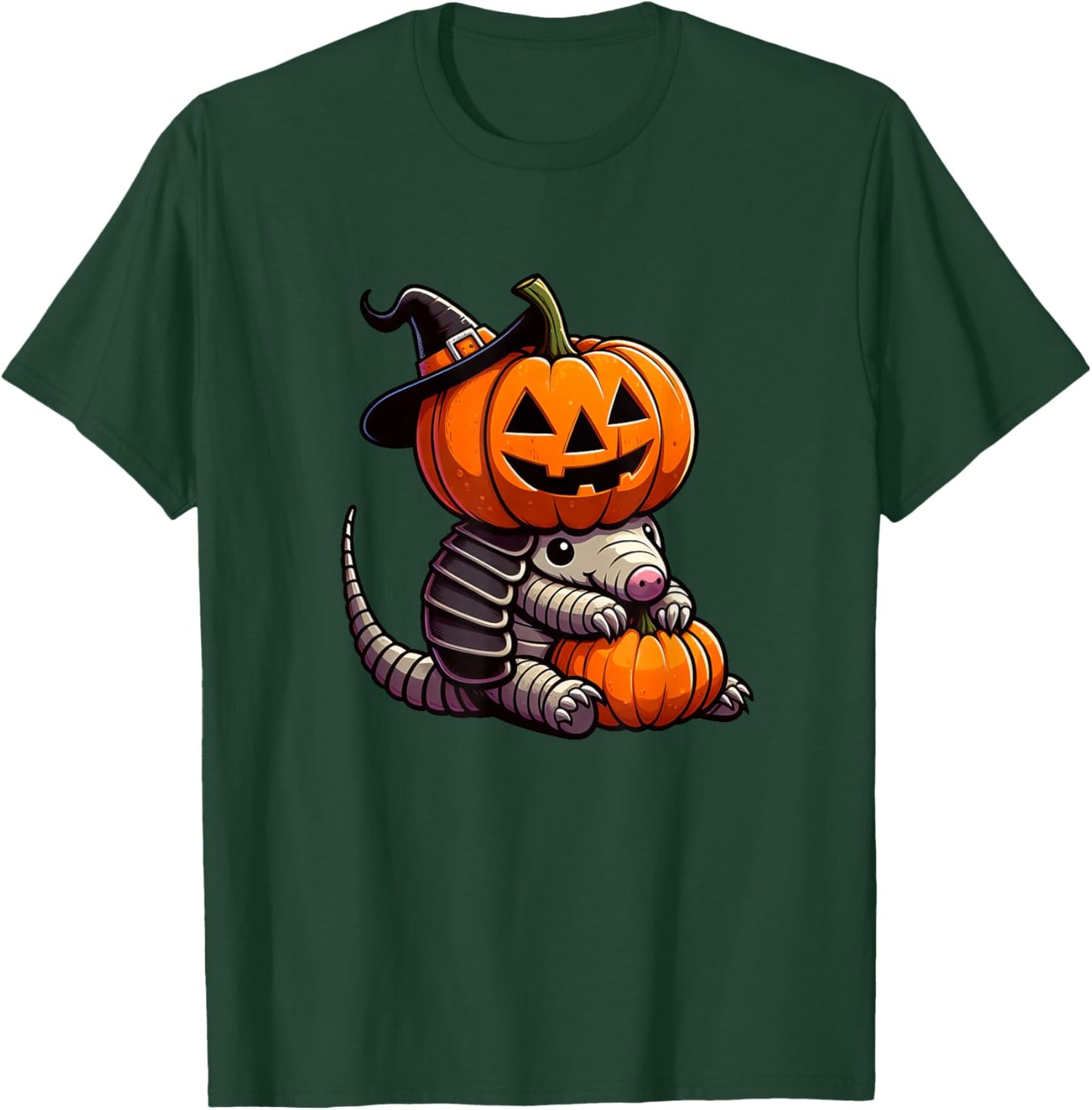 Cute Halloween Armadillo Witch Cartoon T-Shirt - T-Shirt | Forest