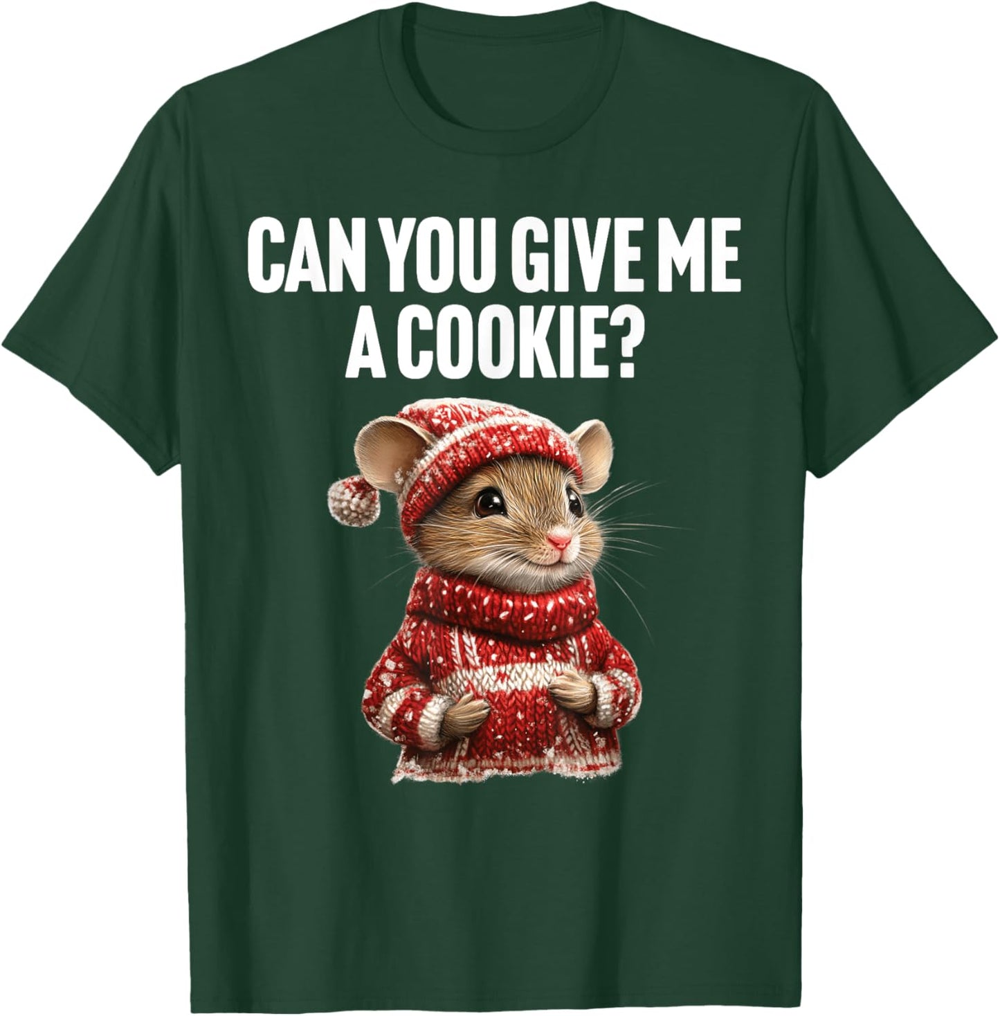 Can You Give Me a Cookie Funny Mouse Christmas Kids T-Shirt - T-Shirt | Forest