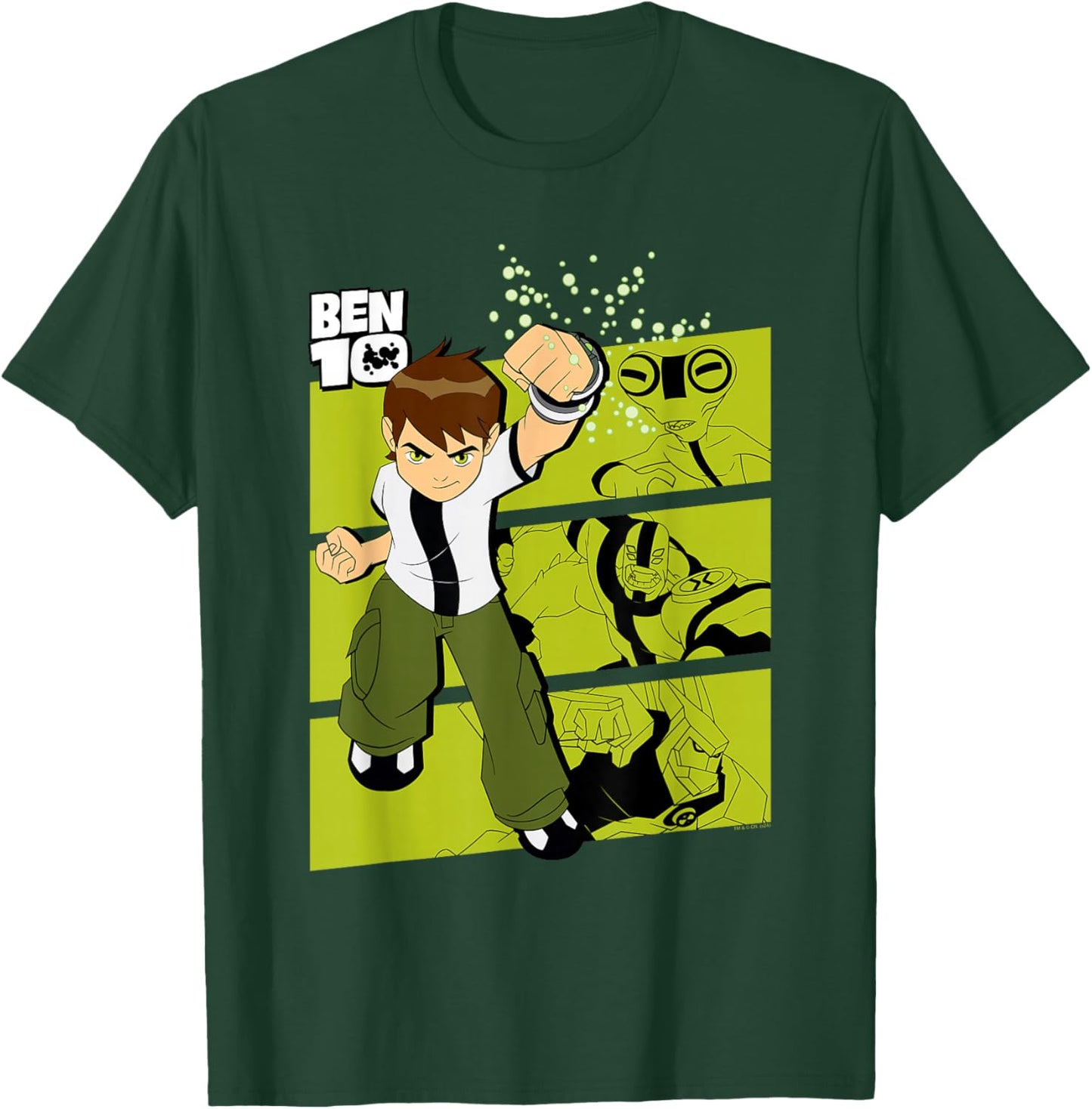 Ben 10 Three Alien Transformation Blocks Cartoon T-Shirt - T-Shirt | Forest