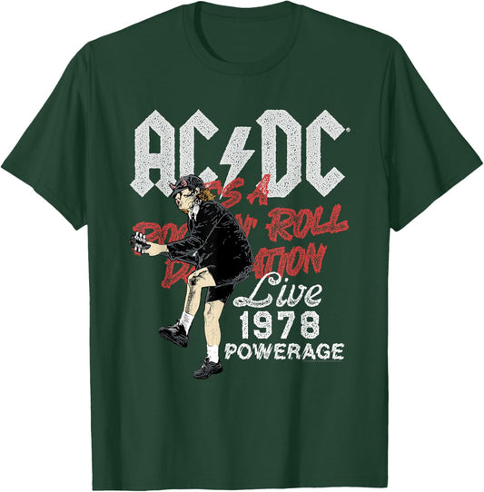 AC/DC Rock and Roll Damnation Live 1978 Powerage T-Shirt - T-Shirt | Forest