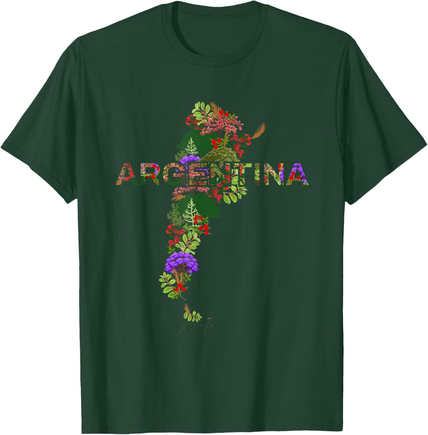 Argentina Botanical Map - Buenos Aires Souvenir T-Shirt - T-Shirt | Forest