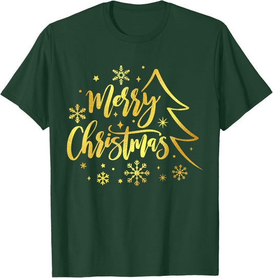 Cute Simple Merry Christmas Tree Family Matching Pajama Xmas T-Shirt - T-Shirt | Forest