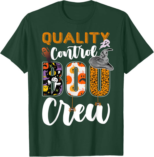 Quality Control Boo Crew Halloween Matching Technician T-Shirt - T-Shirt | Forest